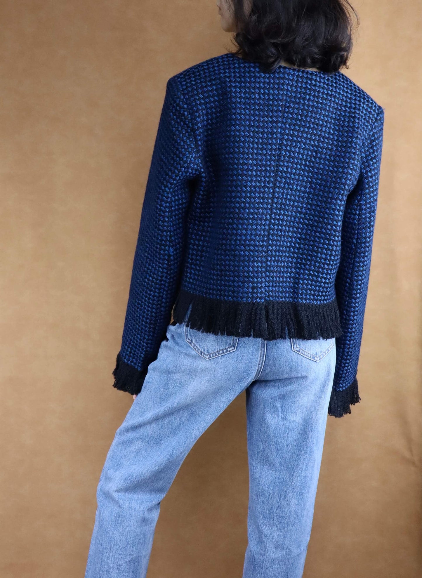 relaxed wool knit coat | women