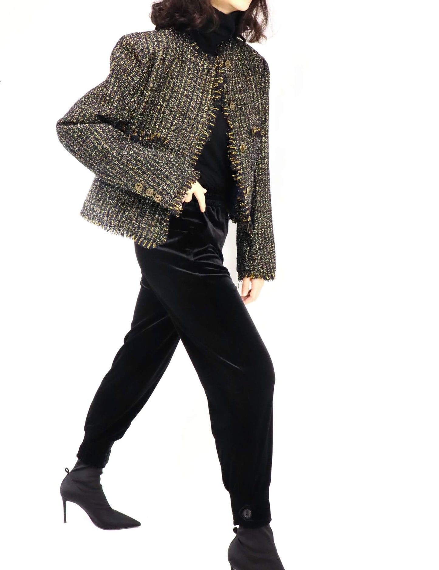 cropped velvet trousers