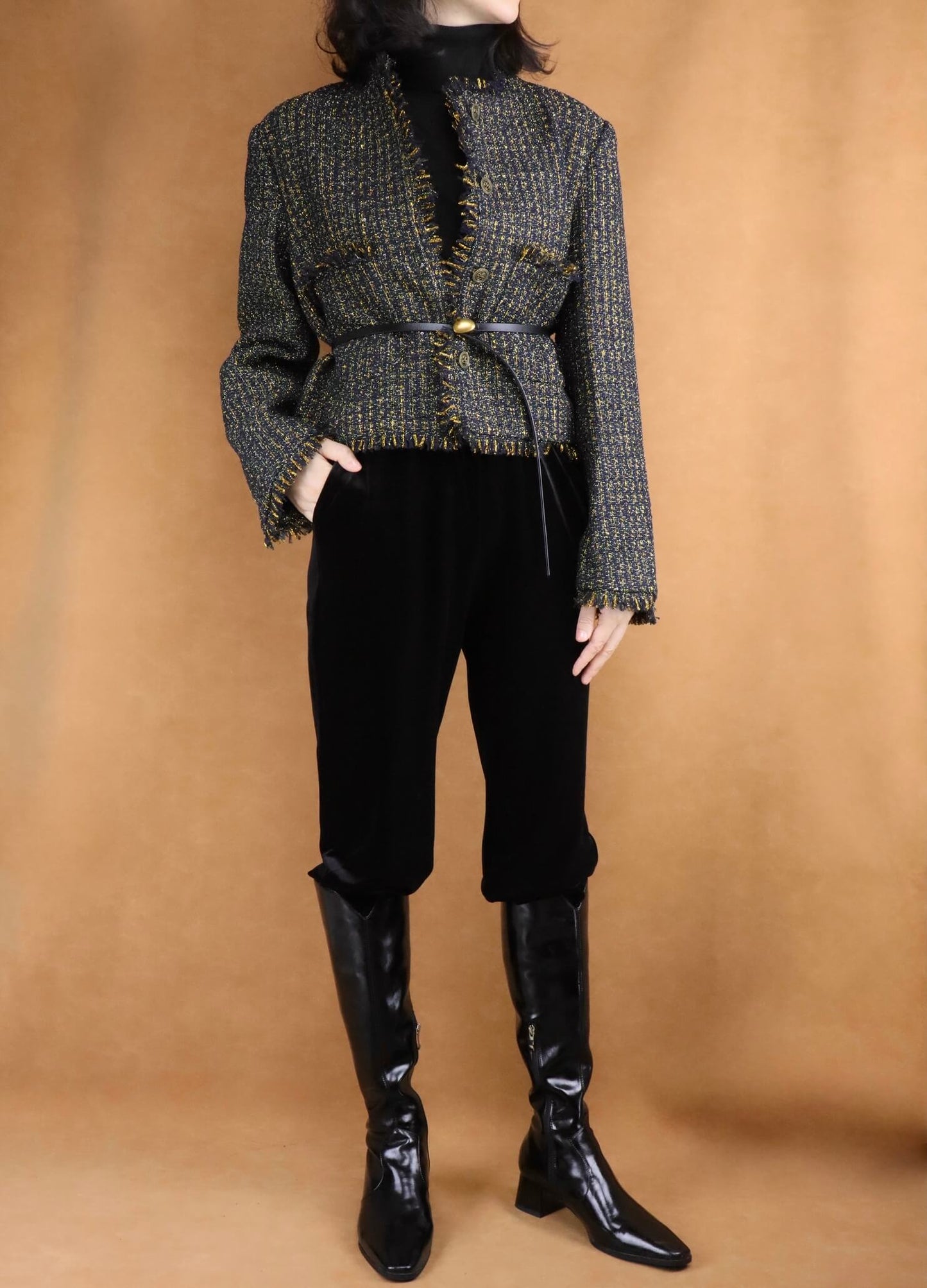 cropped velvet trousers