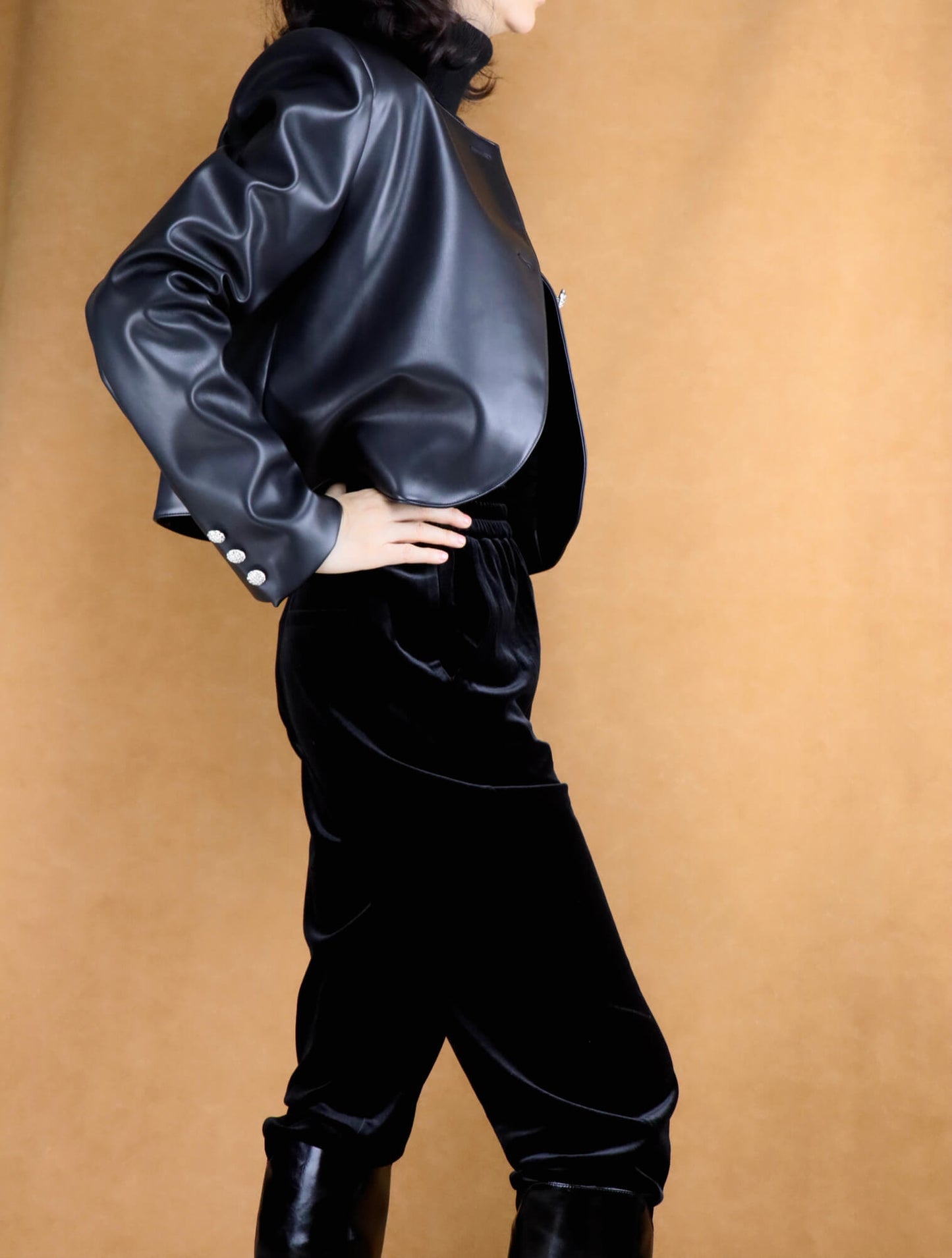 cropped velvet trousers