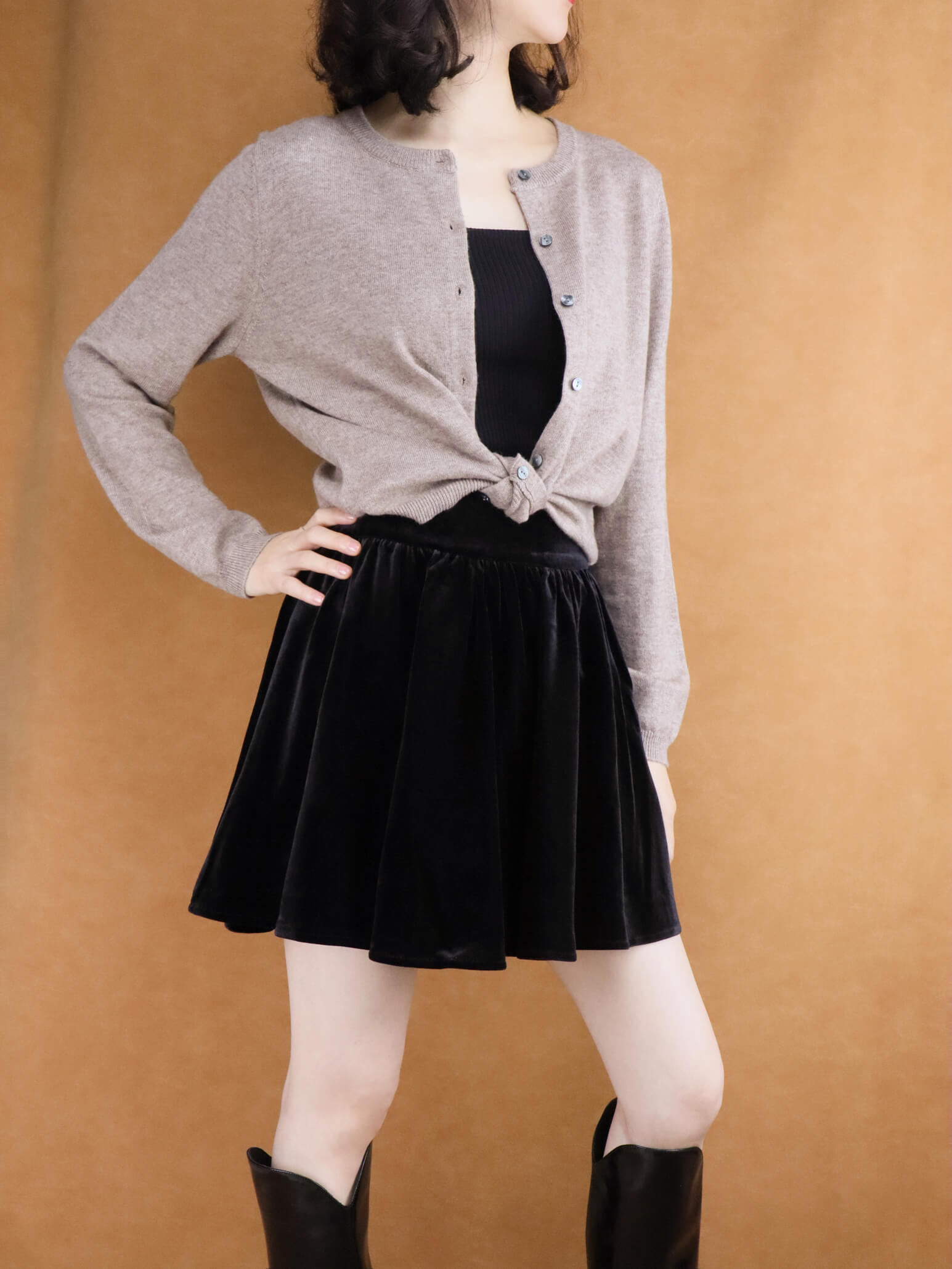 cropped wool knitted cardigan | women cardigan