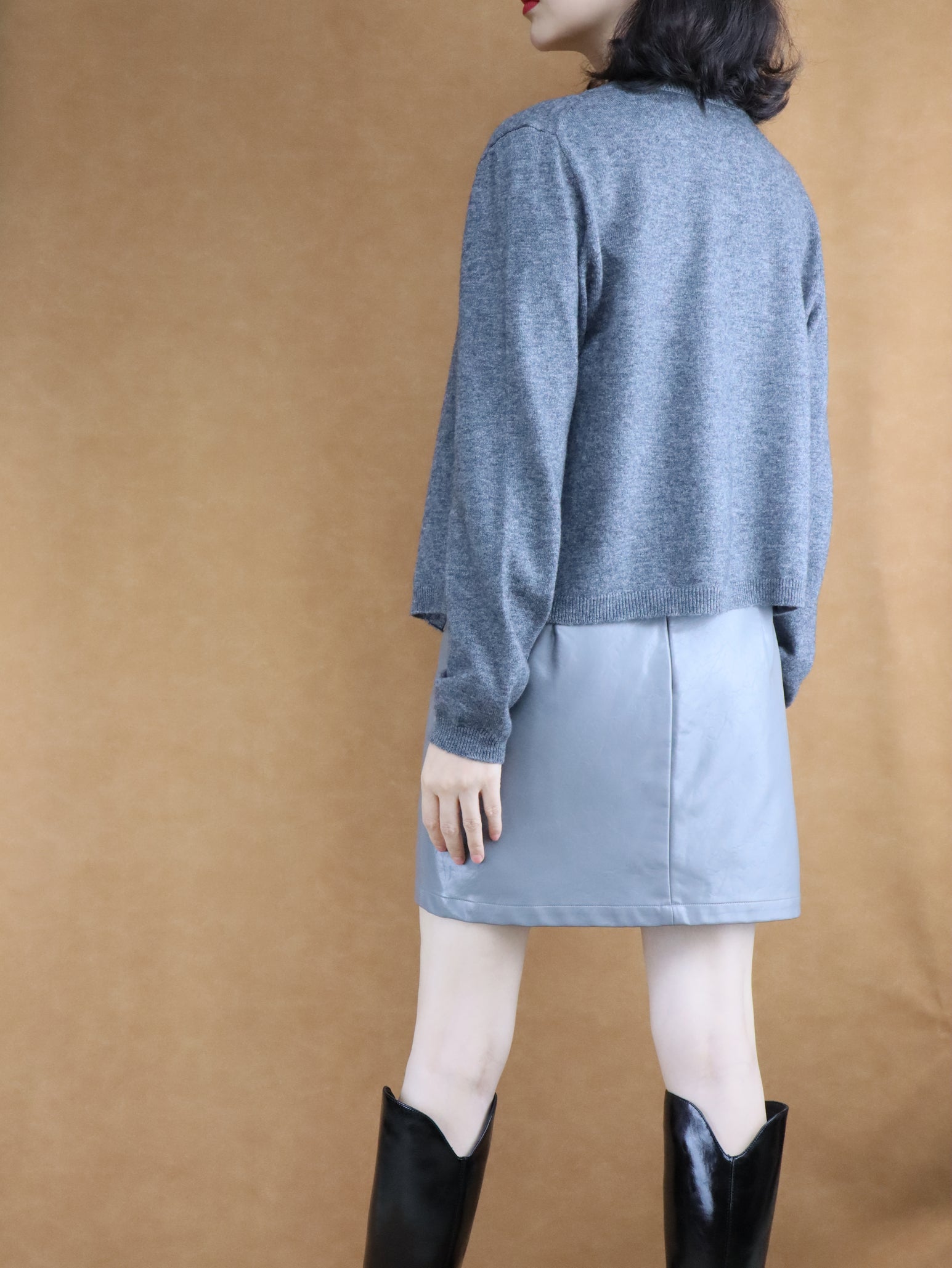 Cropped Wool Knit Cardigan | Women's Top