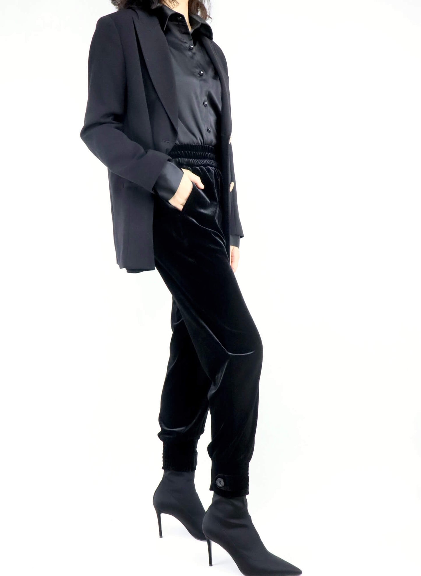 cropped velvet trousers