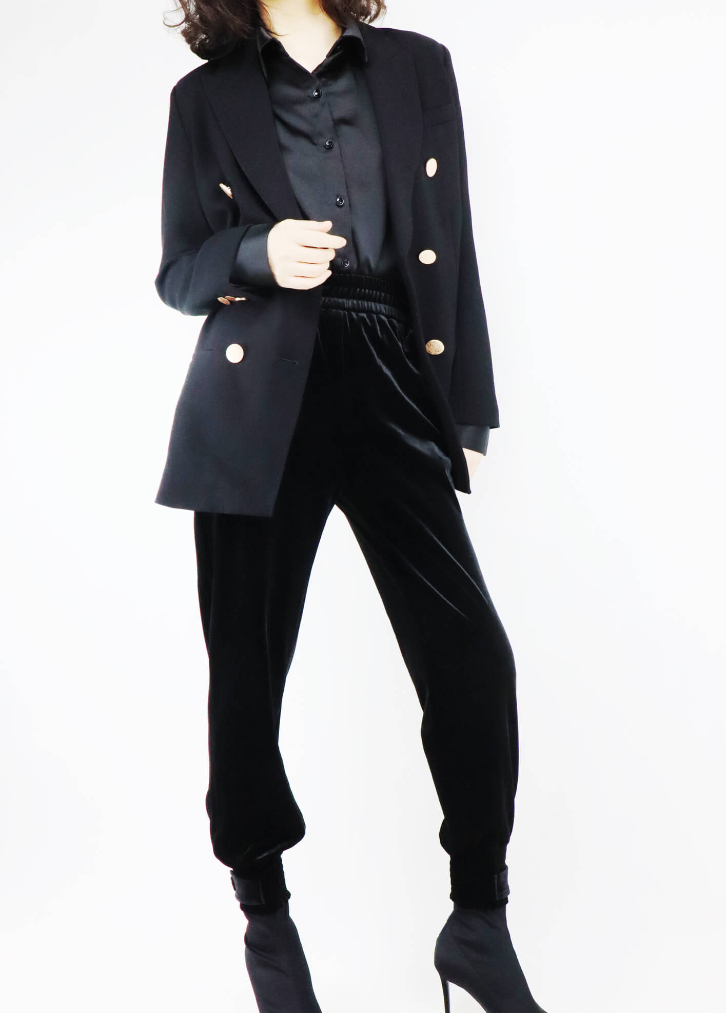 cropped velvet trousers