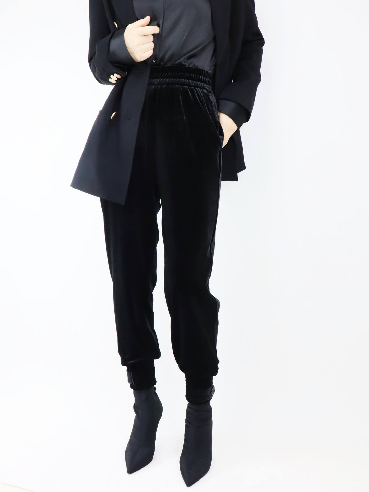 cropped velvet trousers