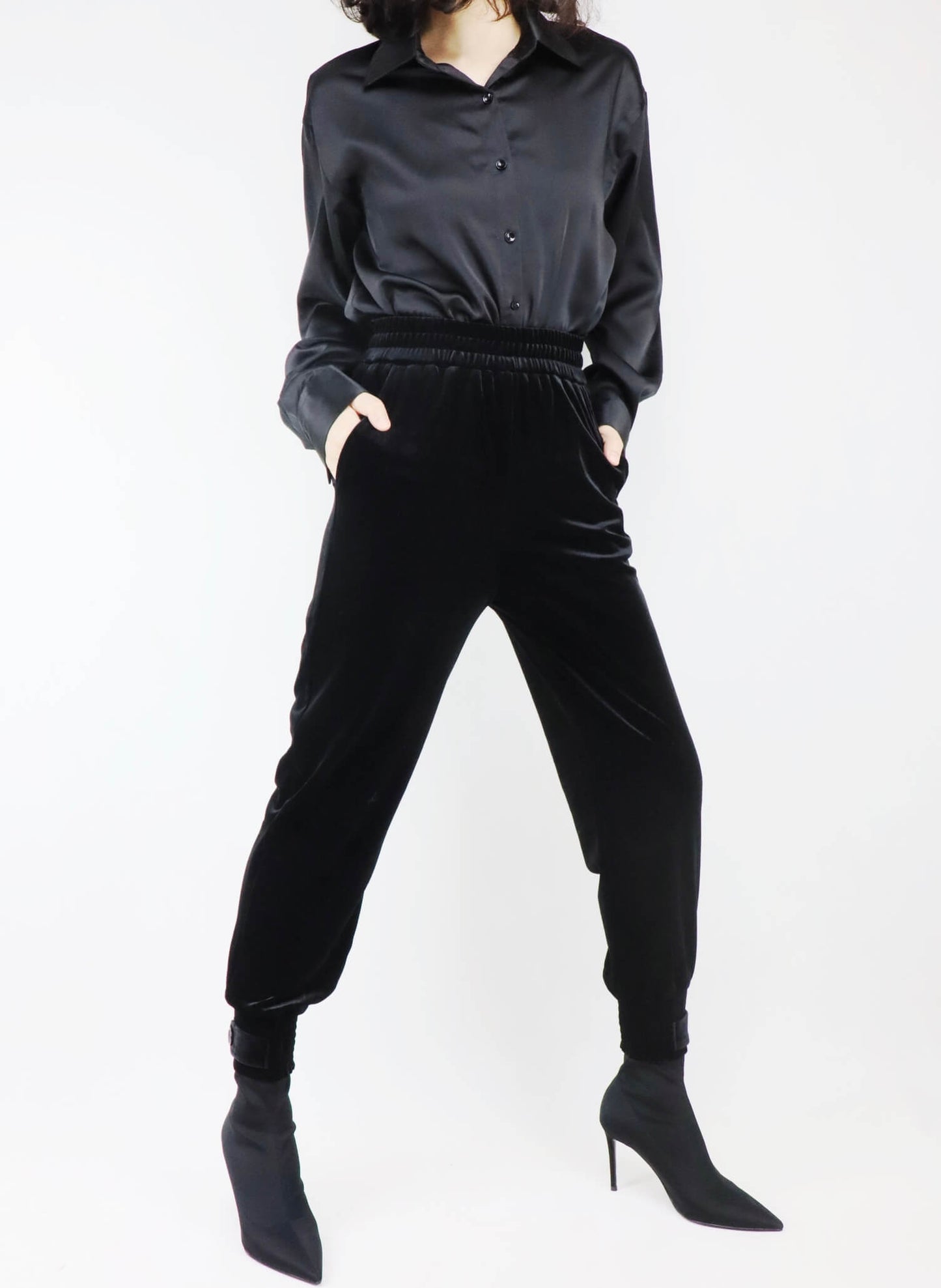 cropped velvet trousers