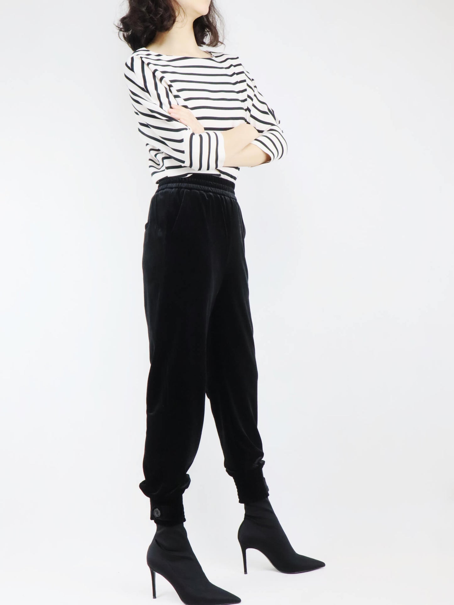cropped velvet trousers