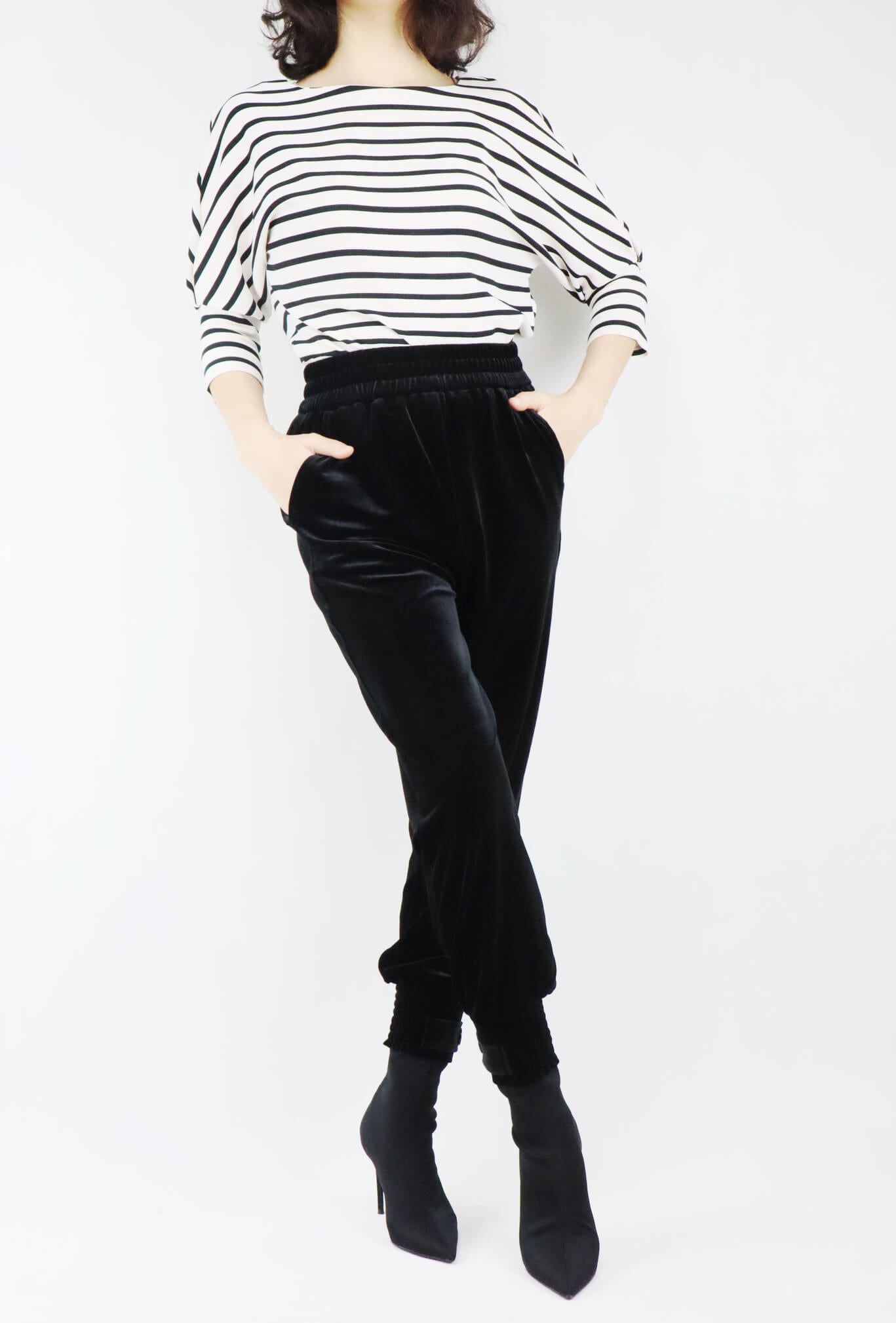 cropped velvet trousers