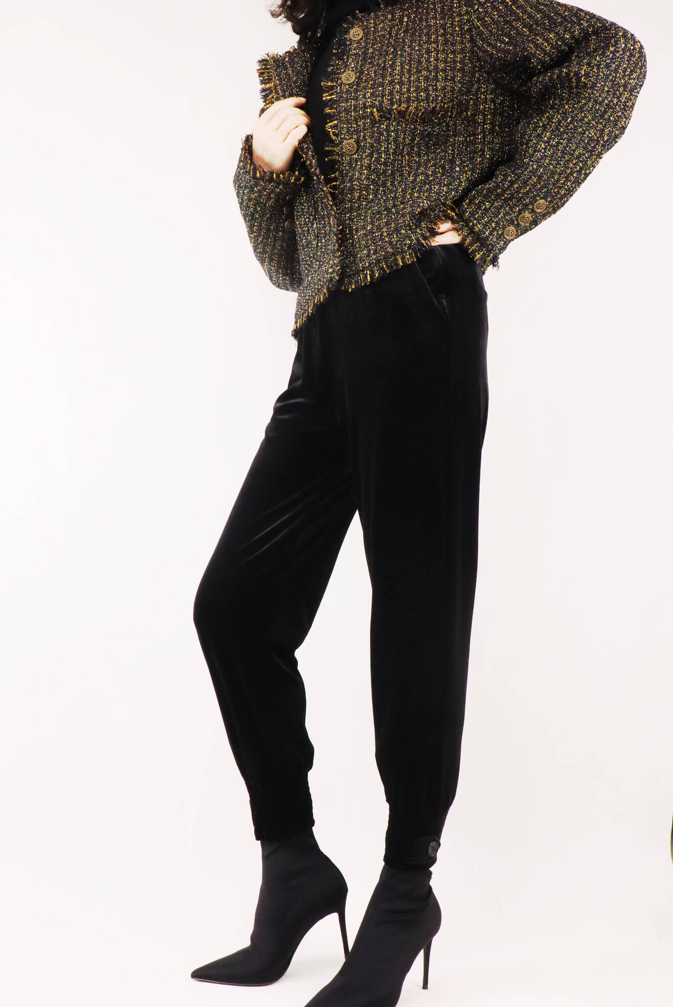 cropped velvet trousers