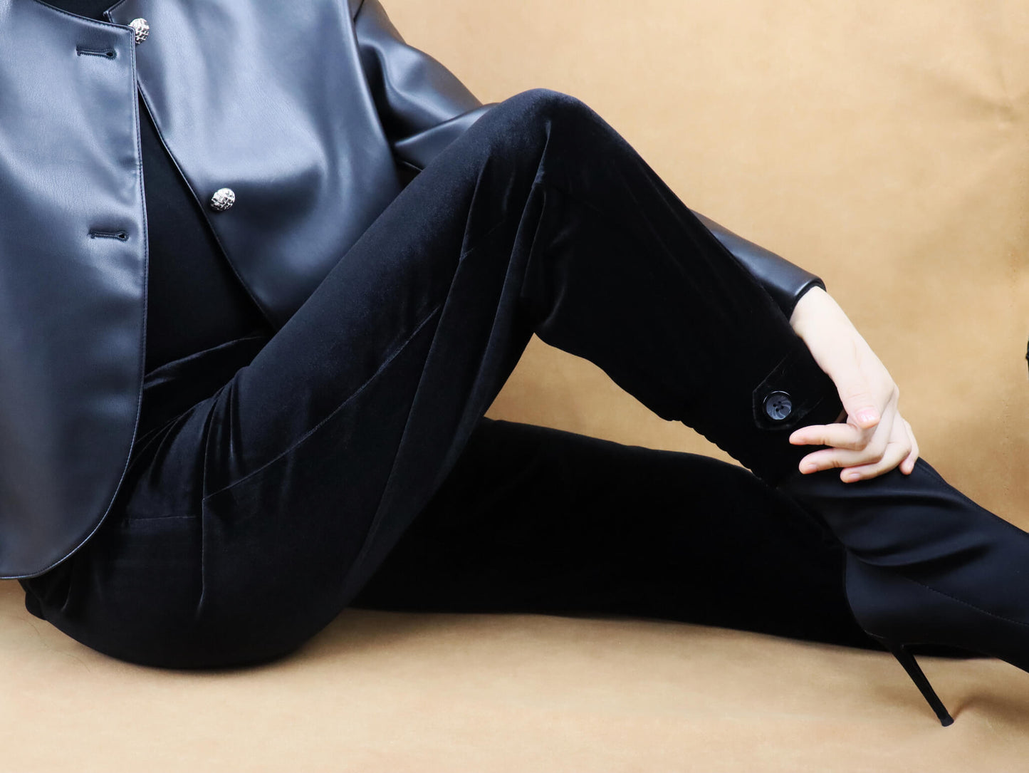 cropped velvet trousers