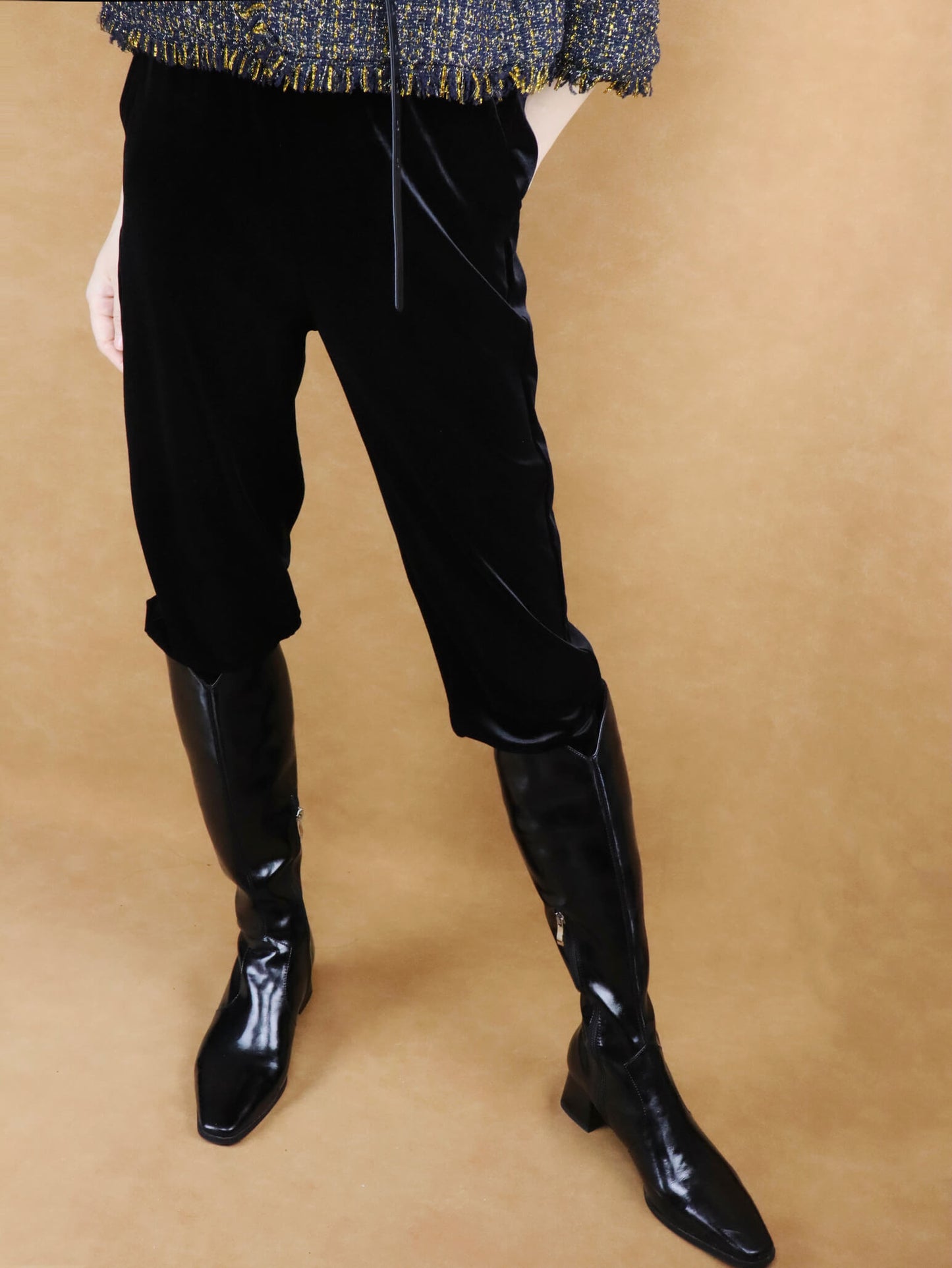 cropped velvet trousers