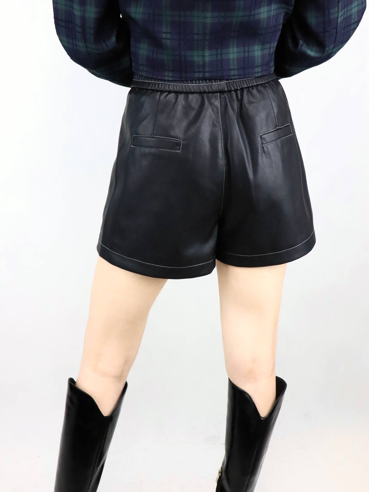 leather shorts