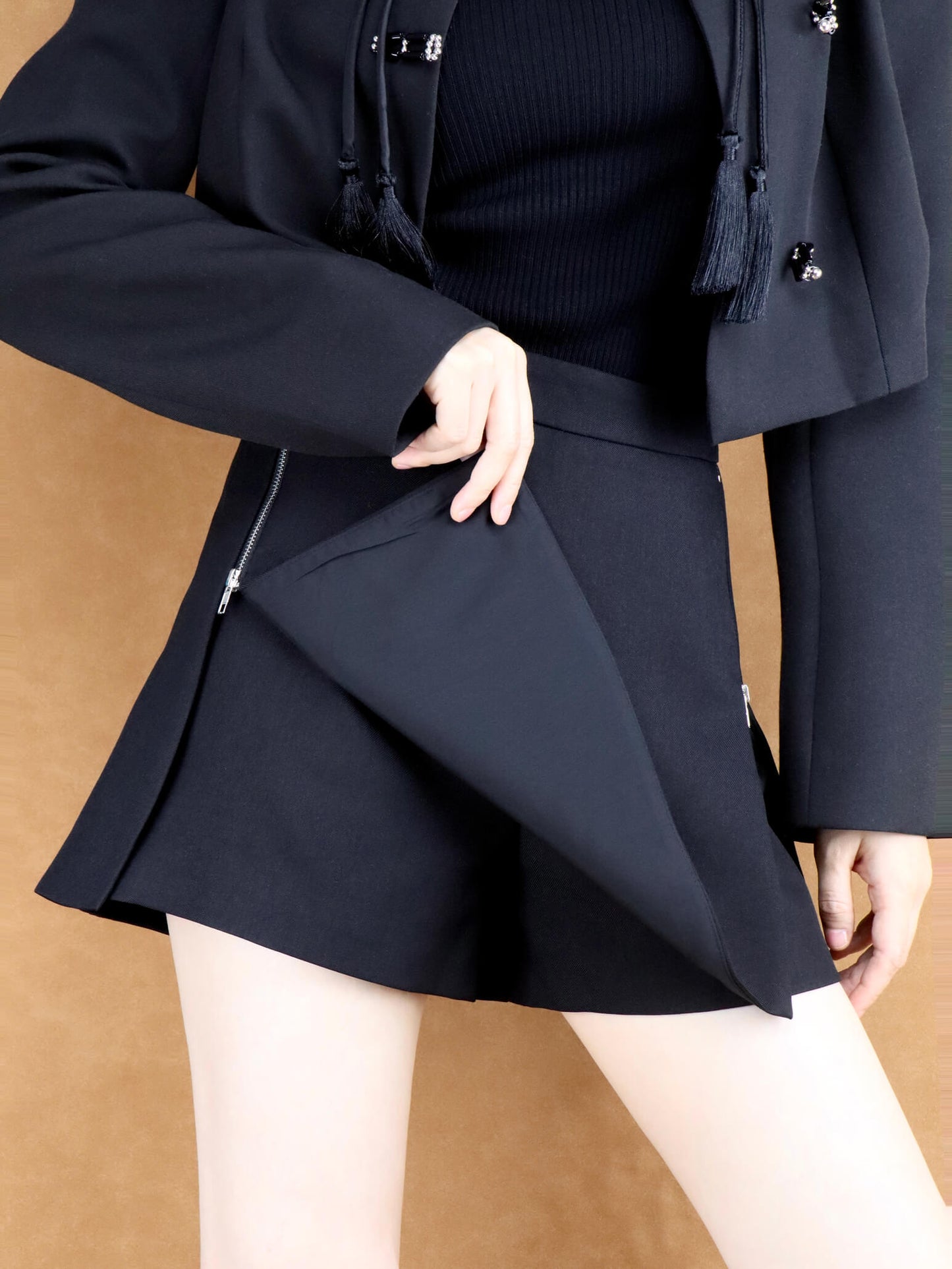 shorts inside, not afraid of windy days
