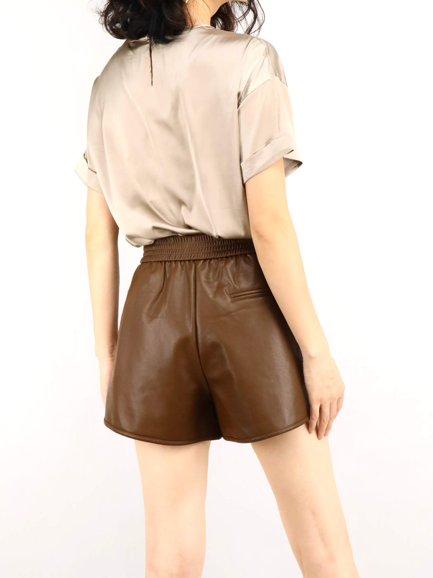 Leather Shorts for Women | Brown