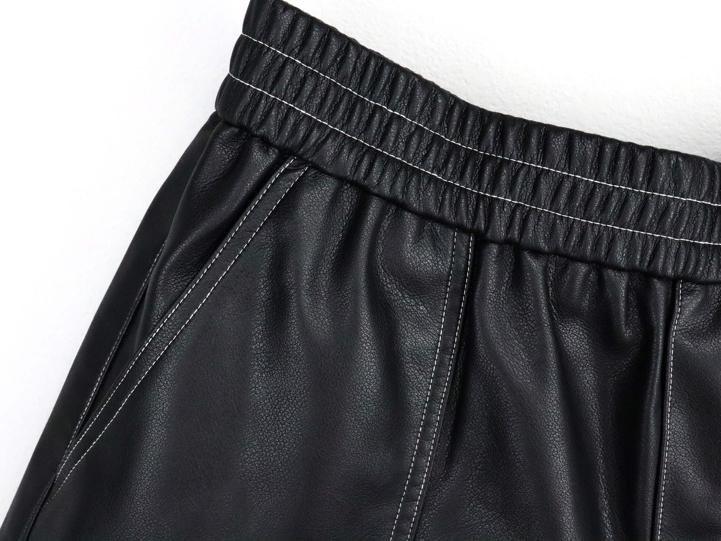leather shorts
