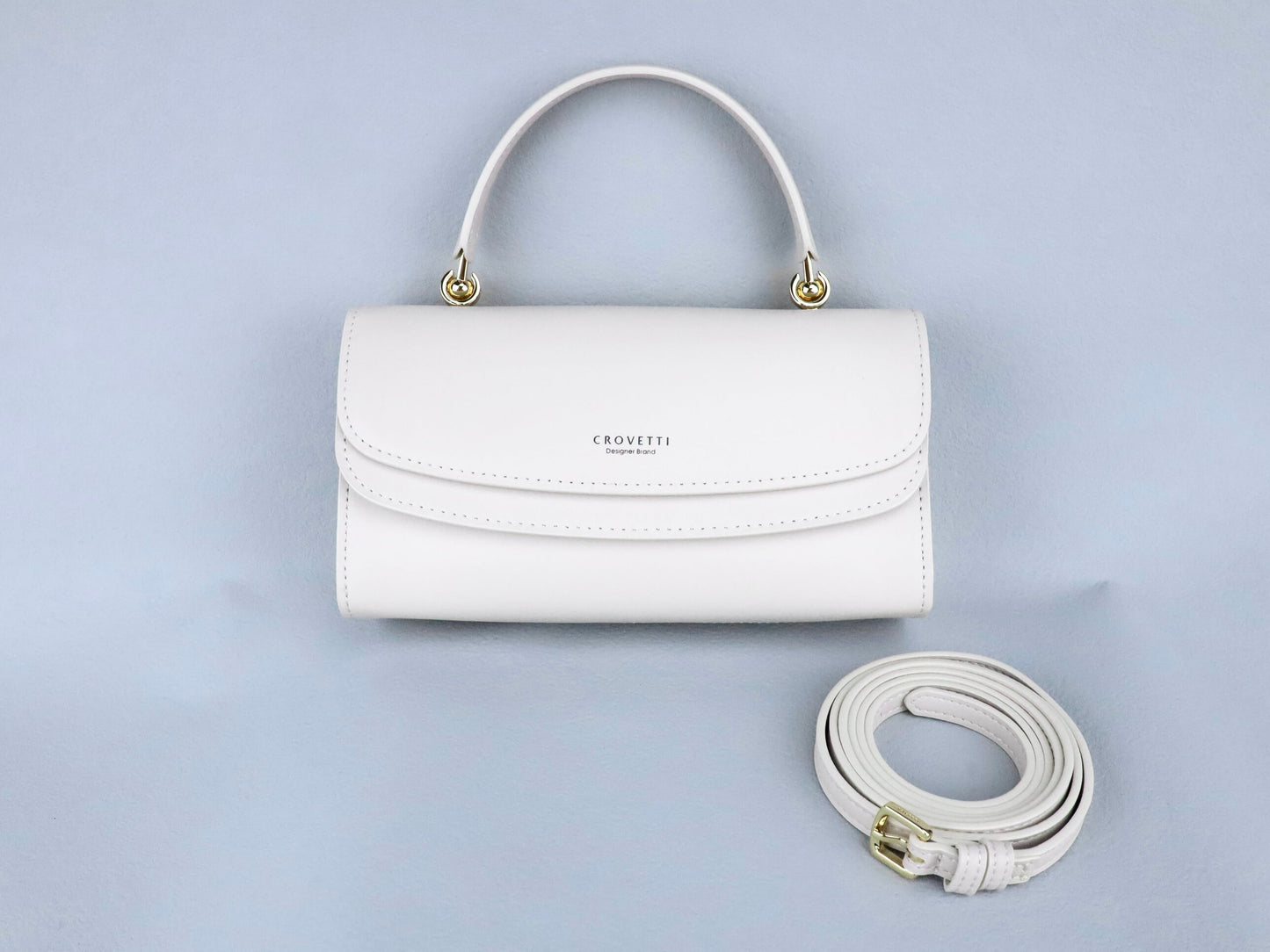Creamy-white Leather Clutch Bag Handbag Small Crossbody Bags for Women