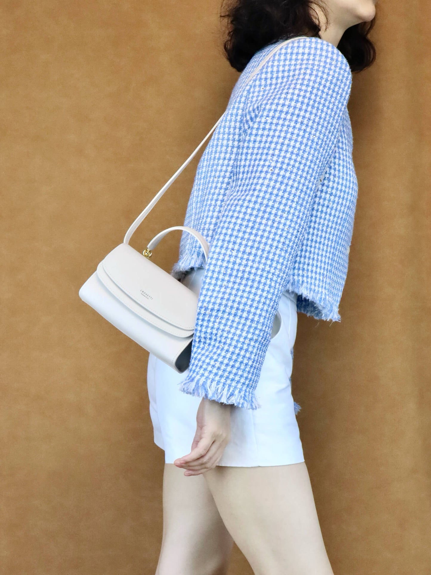Creamy-white Leather Clutch Bag Handbag Small Crossbody Bags for Women
