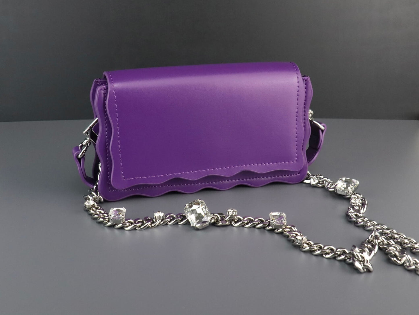 Purple Leather Crossbody Bag&Handbag + Black Leather Jacket