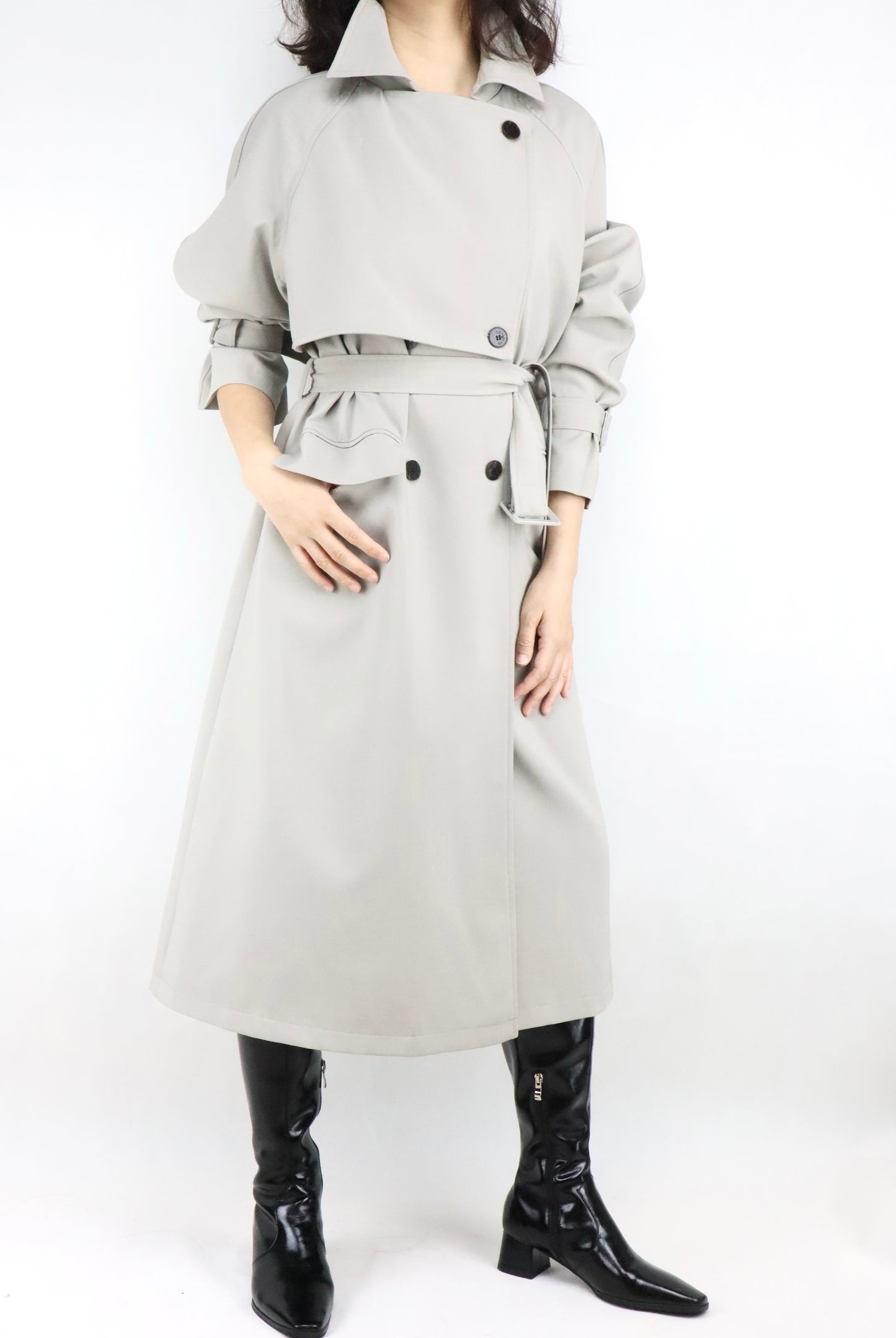 oversized belted trench coat | women trench coat