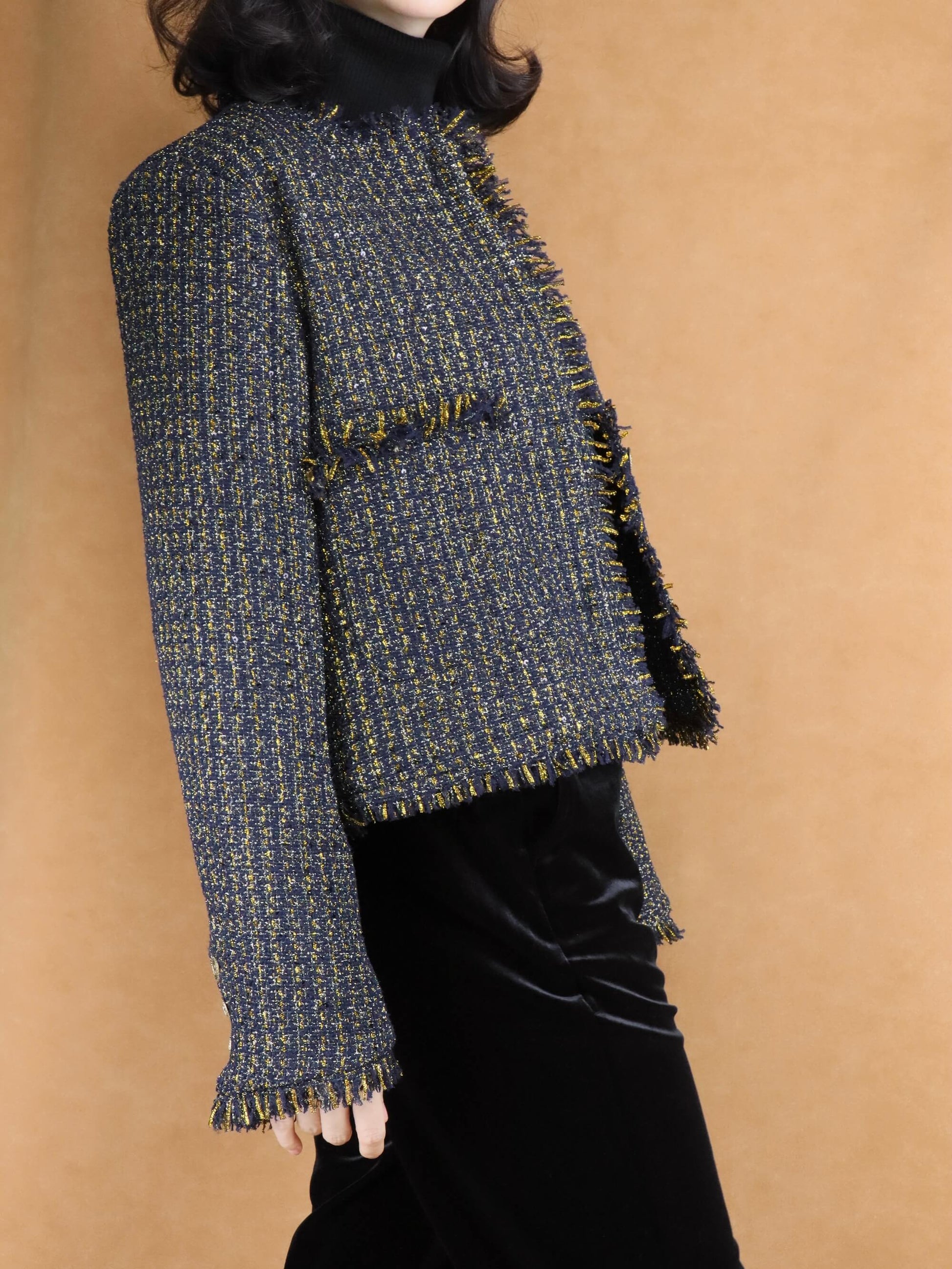 relaxed tweed coat