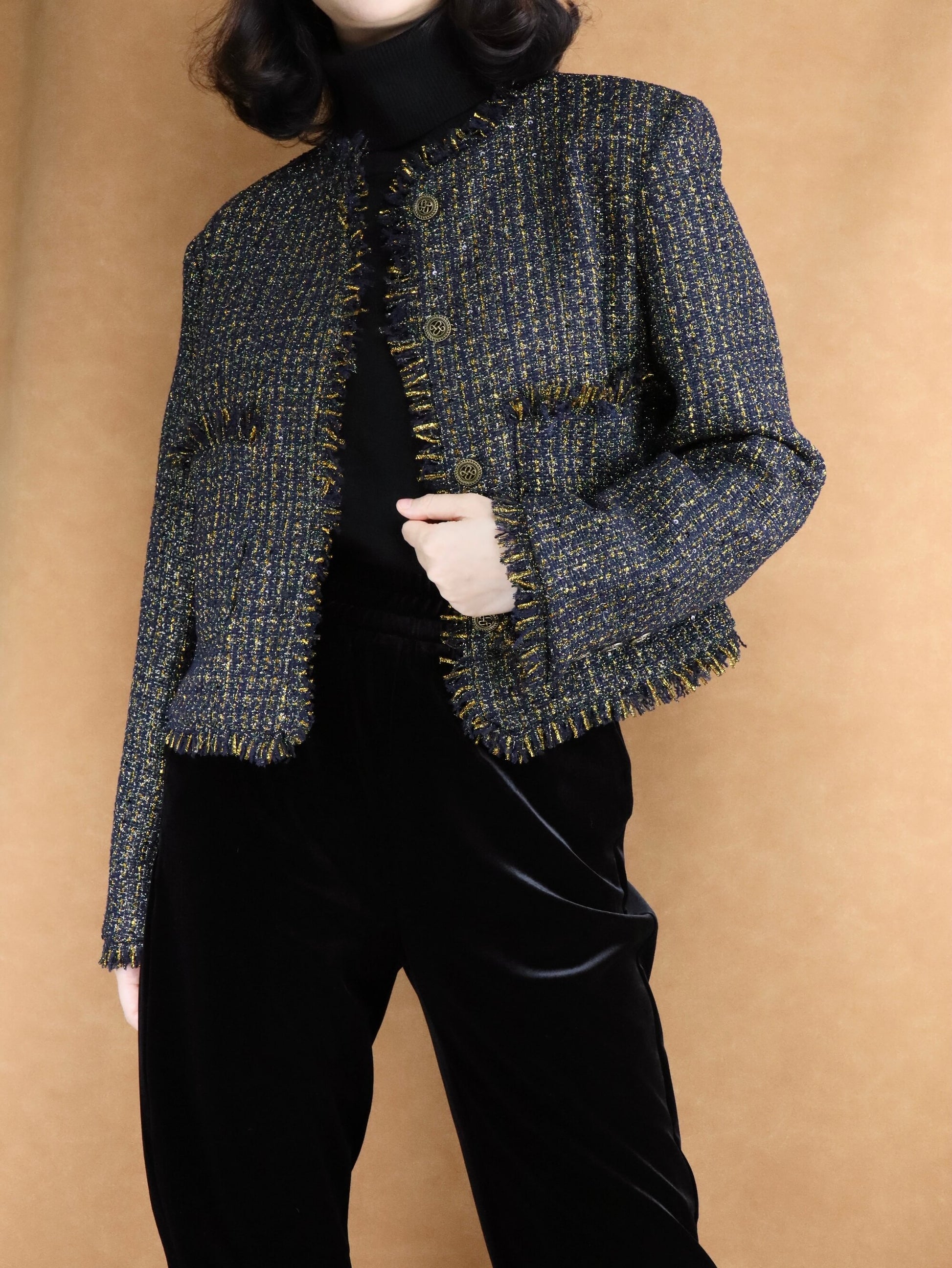 relaxed tweed coat