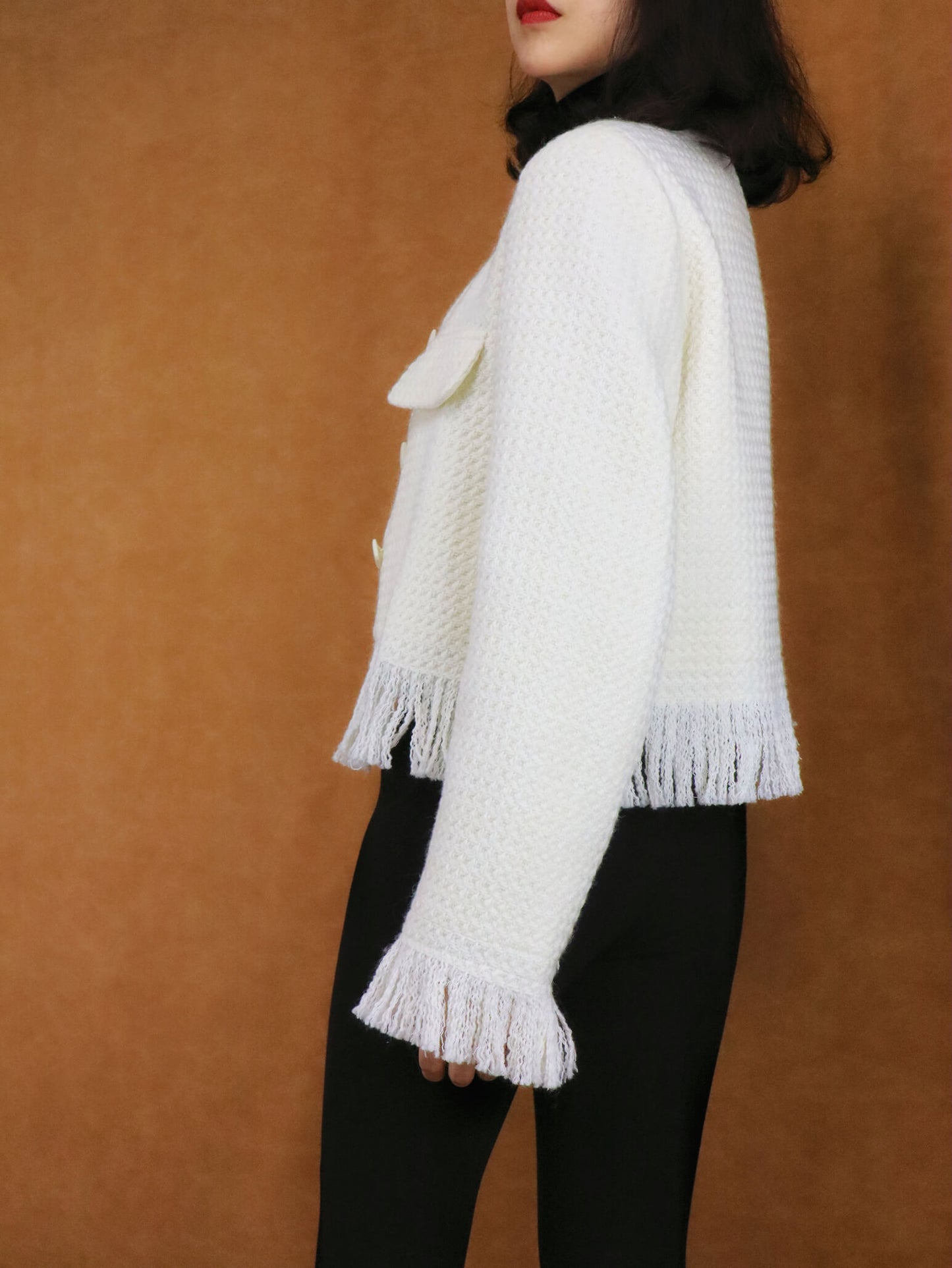 Relaxed Wool Knit Cardigan Coat