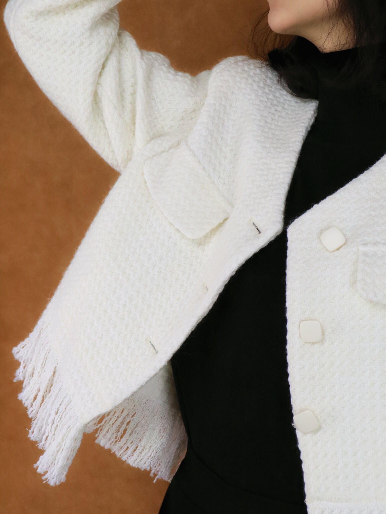 Relaxed Wool Knit Cardigan Coat