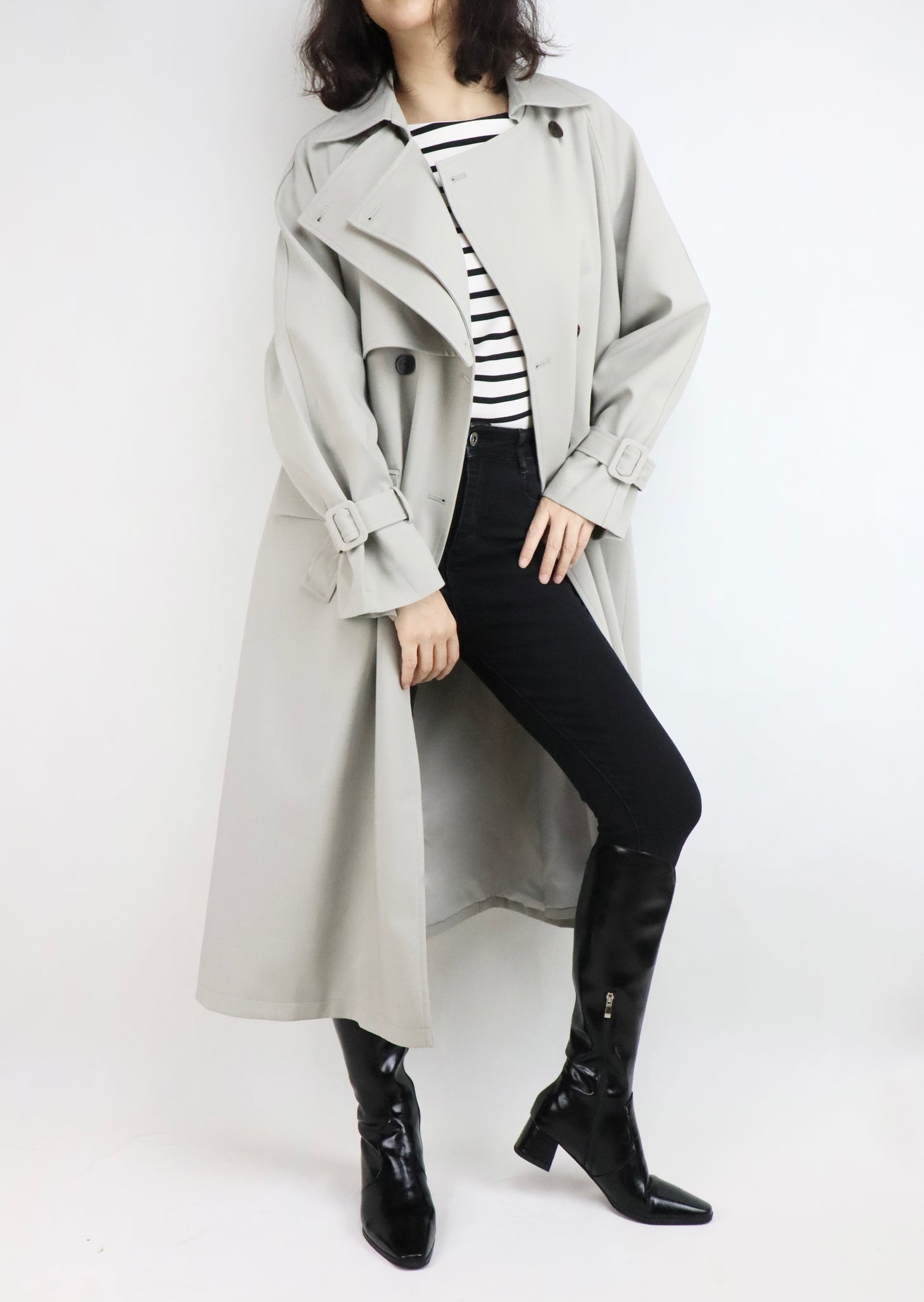 oversized belted trench coat | women trench coat