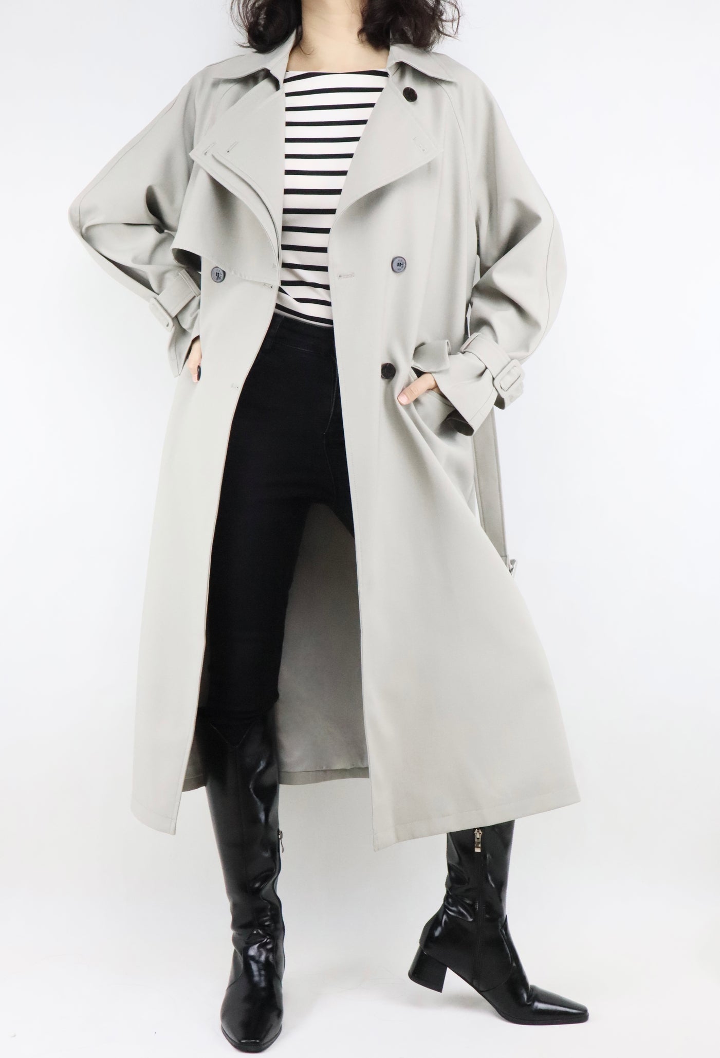 oversized belted trench coat