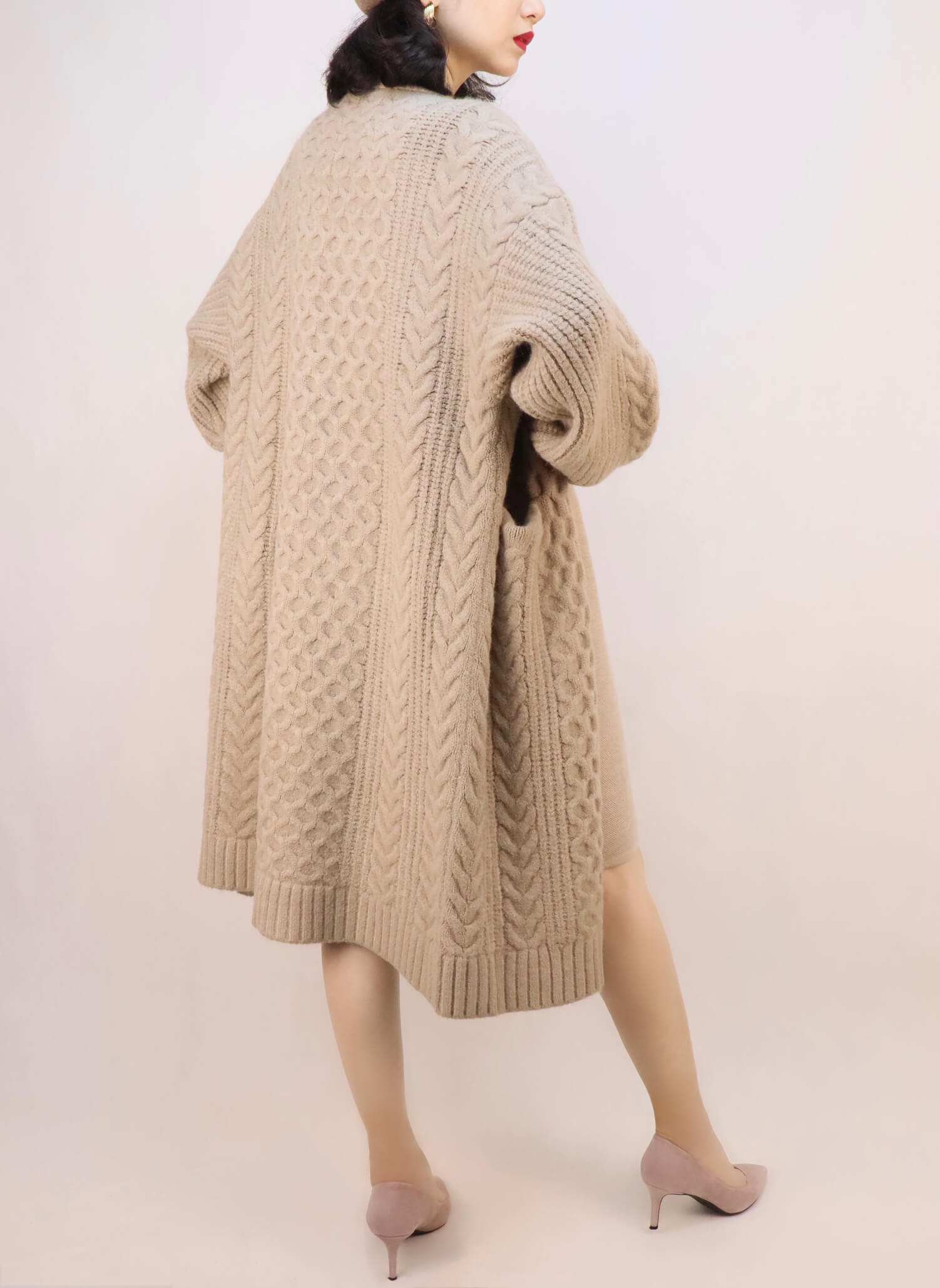 Relaxed Long Chunky Cable Cardigan | Women's Knitwear