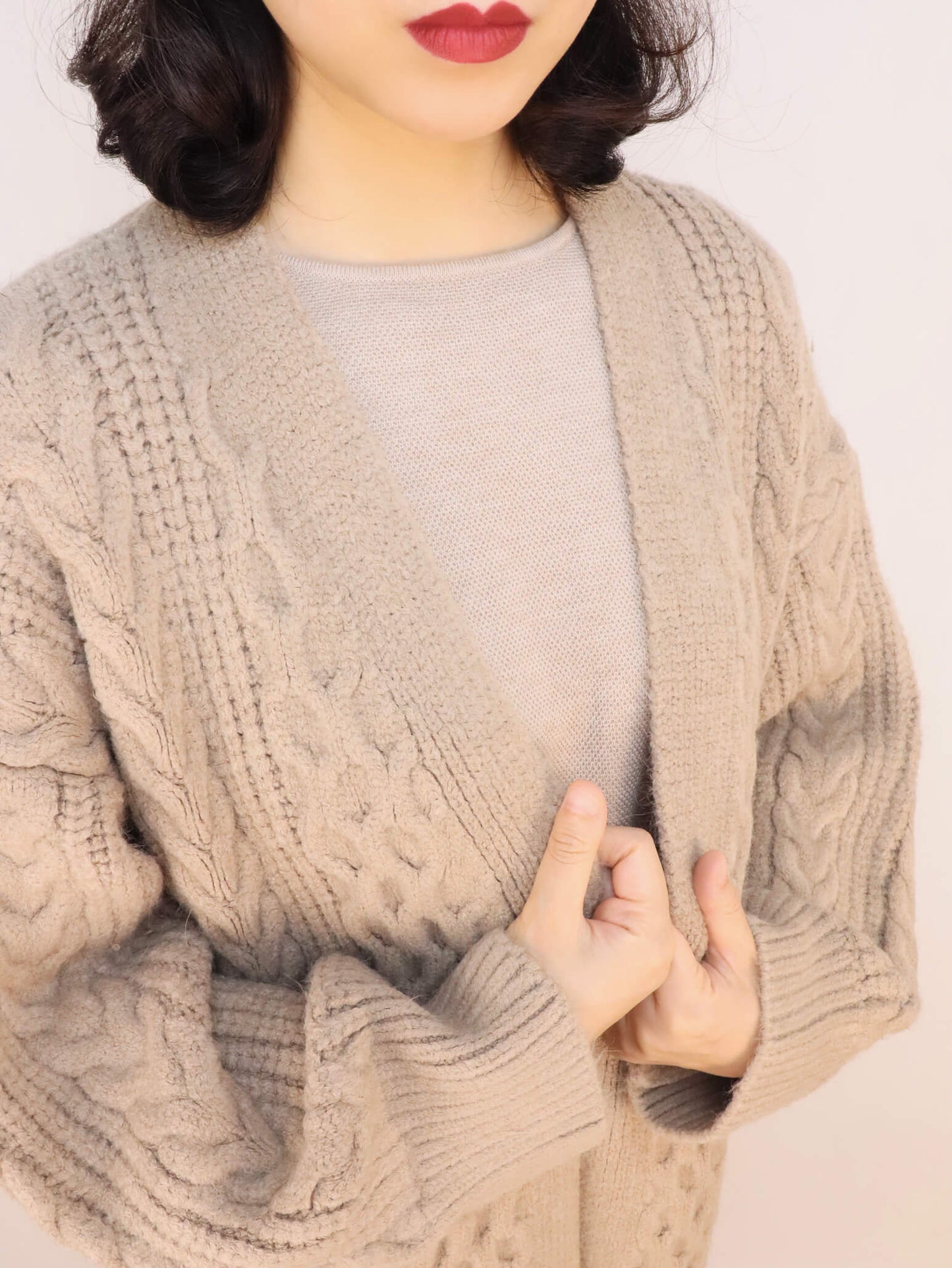 Relaxed Long Chunky Cable Cardigan | Women's Knitwear