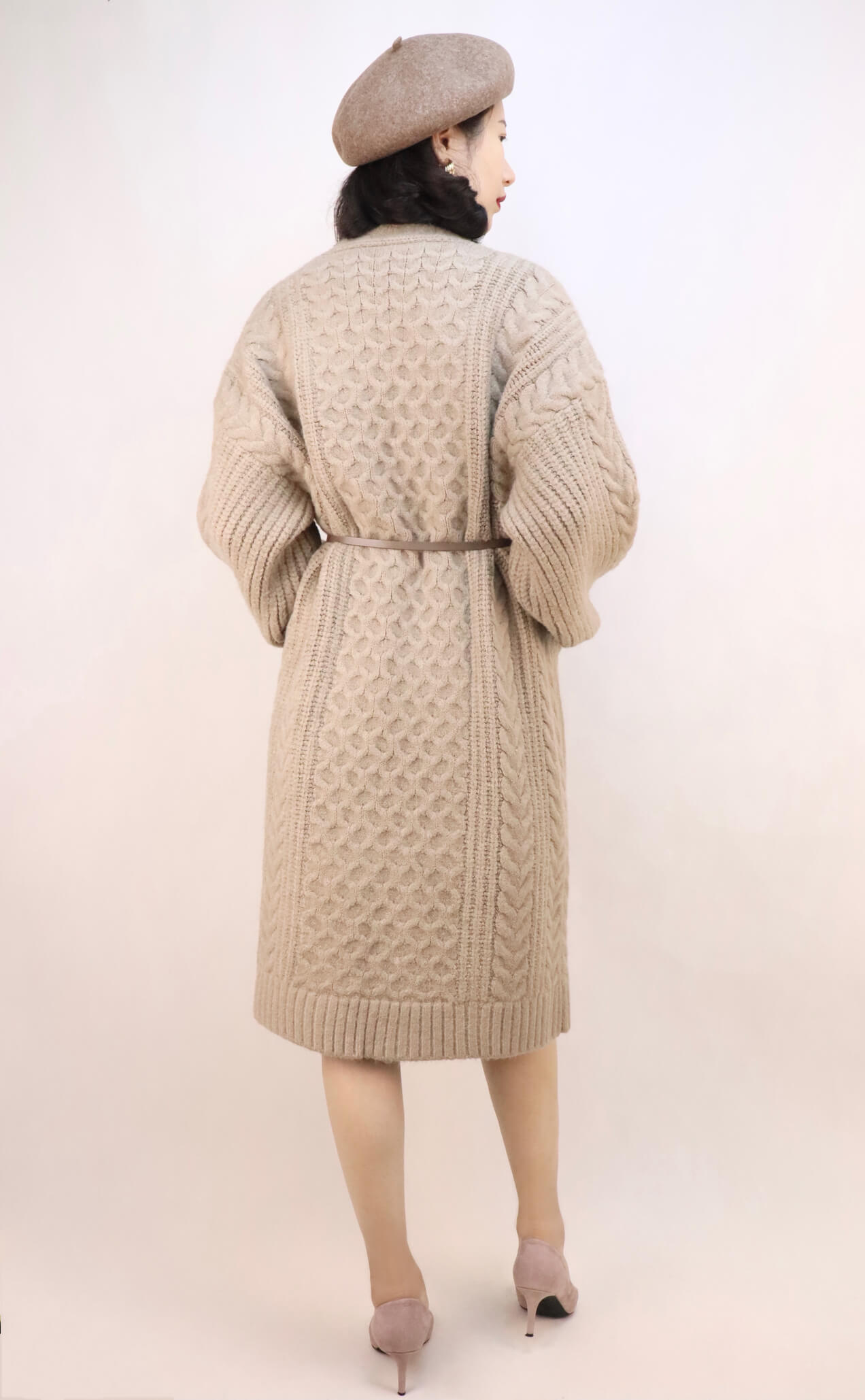 Relaxed Long Chunky Cable Cardigan | Women's Knitwear