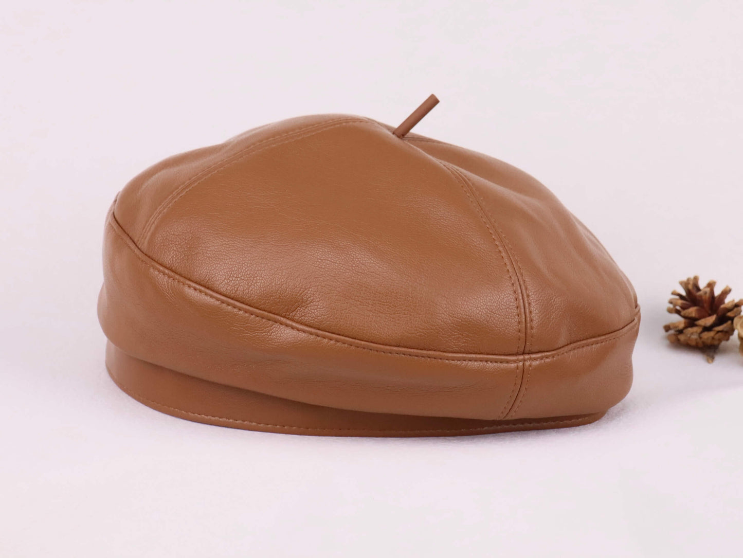 Leather PU Beret Hat