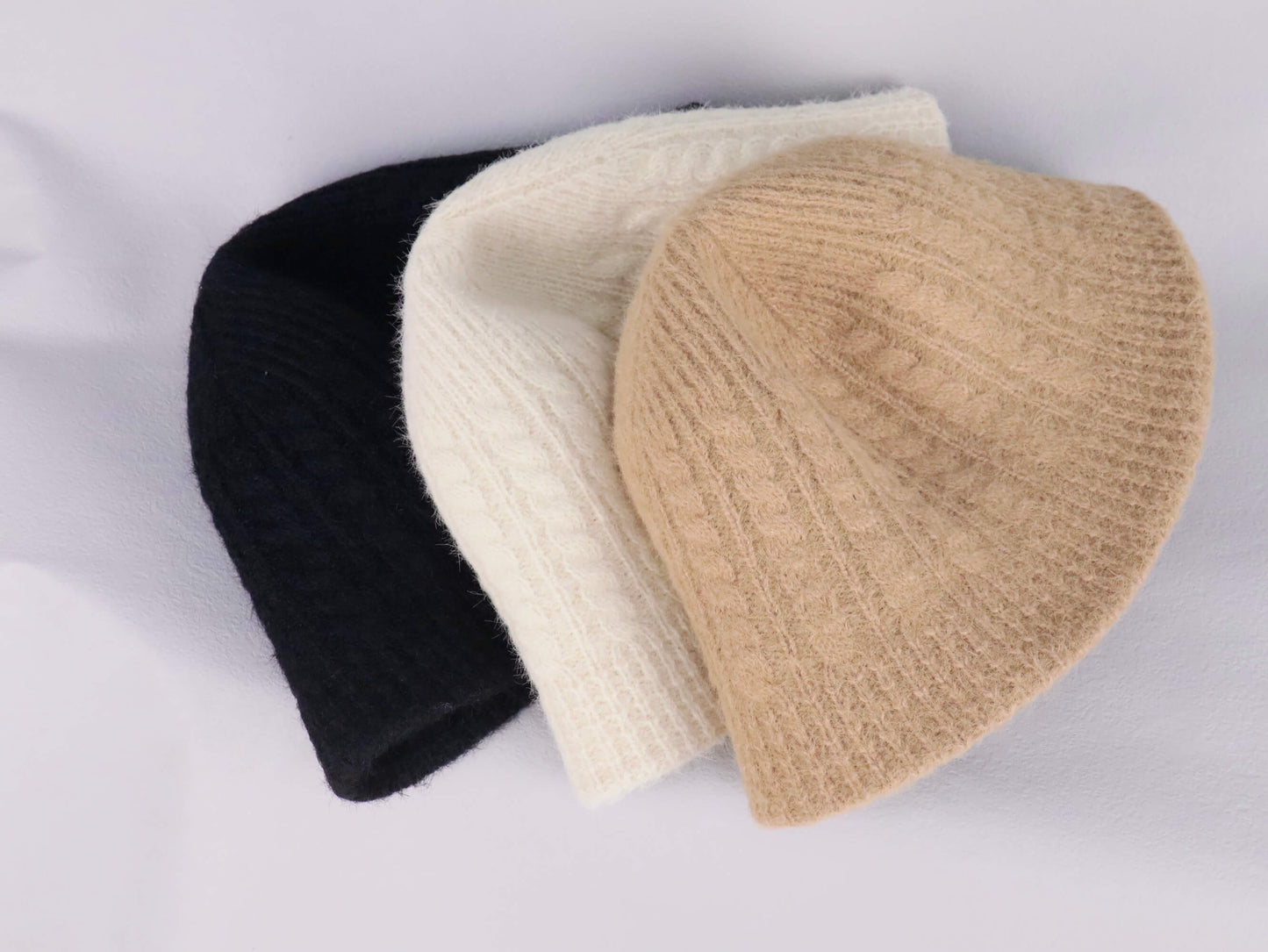 Wool Knitted Bucket Hat | three colours are available