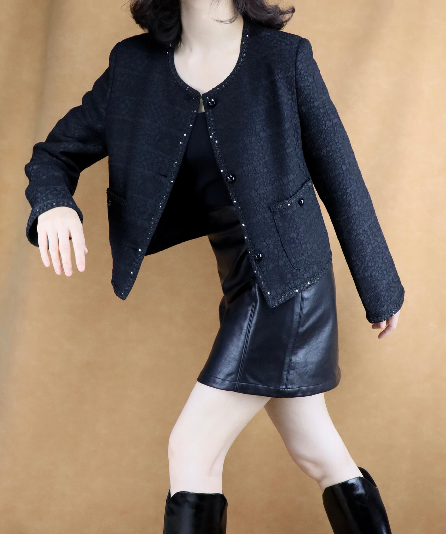 Relaxed Fit Black Jacket | Women's Coat