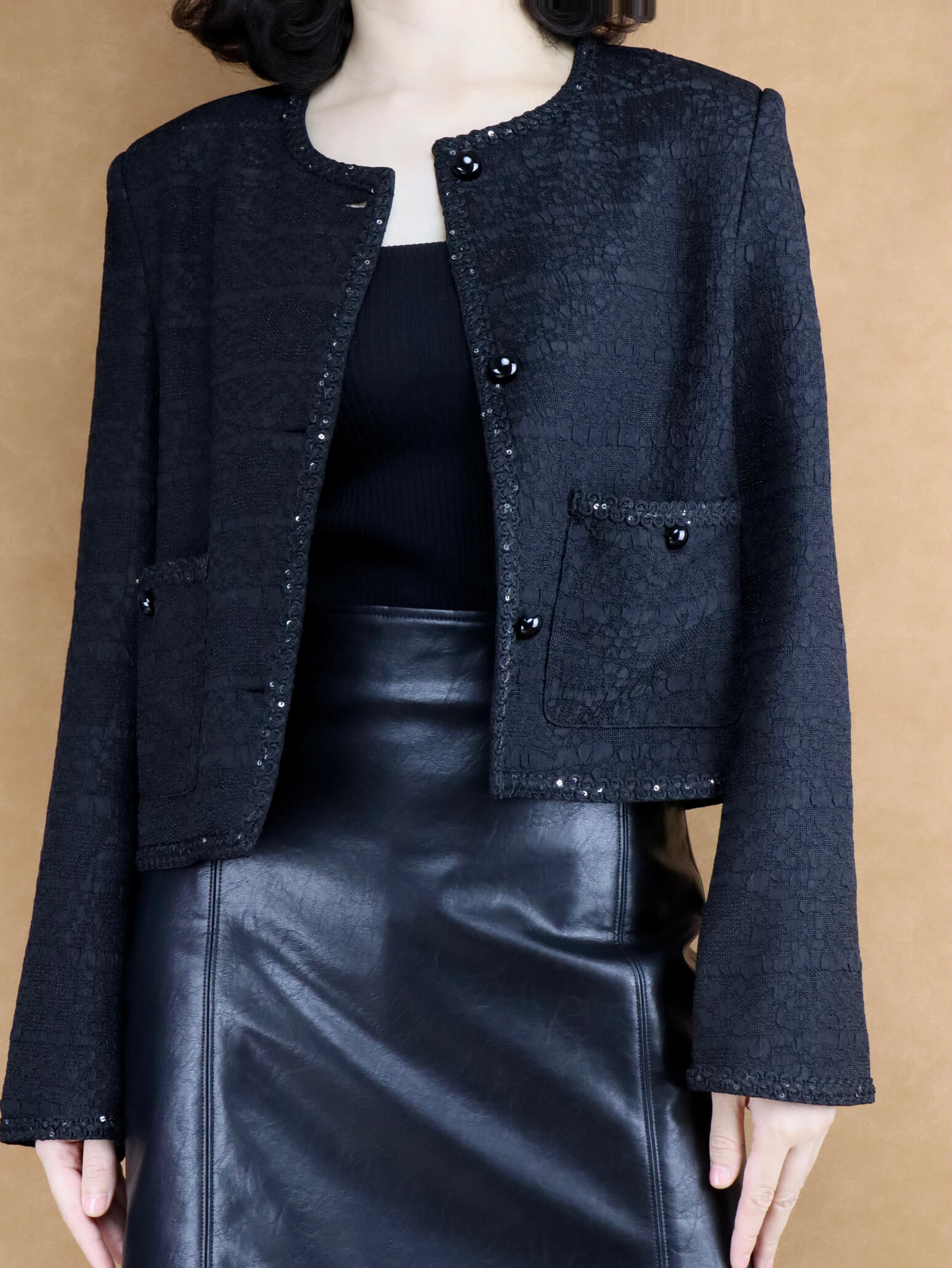 Relaxed Fit Black Jacket | Women's Coat