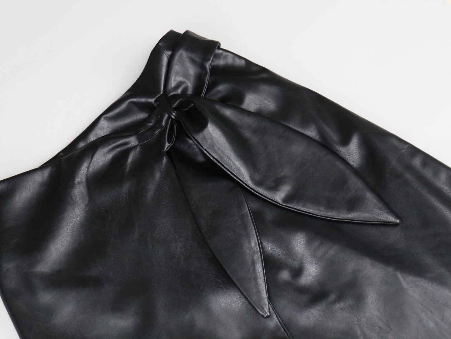 leather wrap skirt