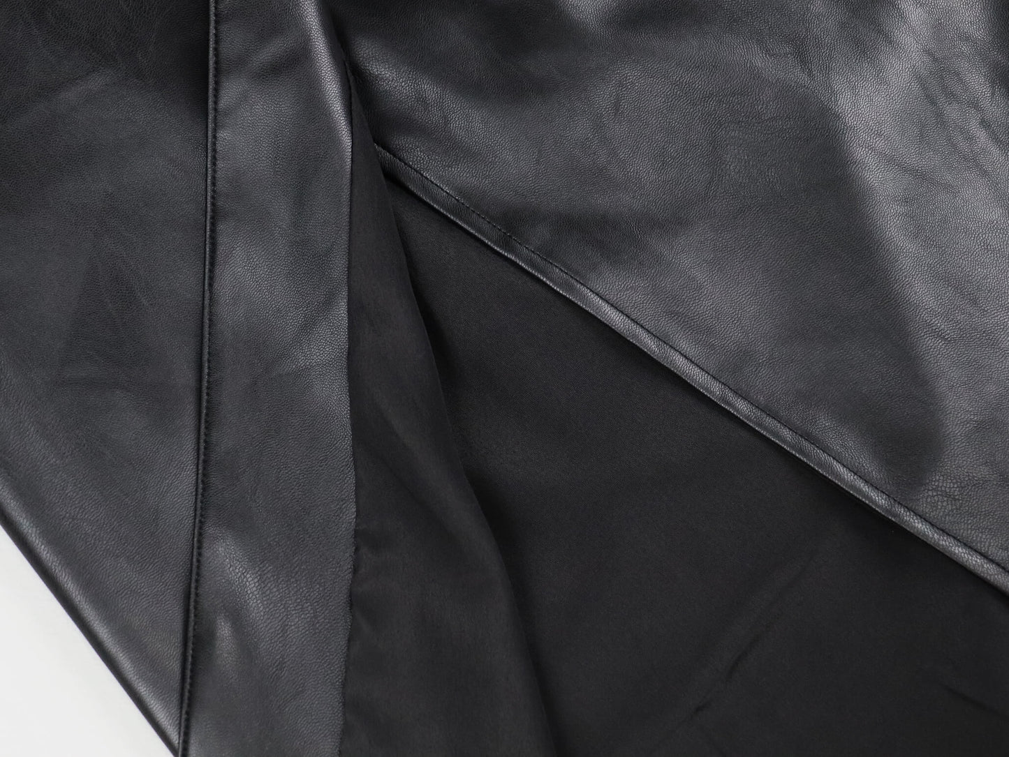 leather wrap skirt | lining