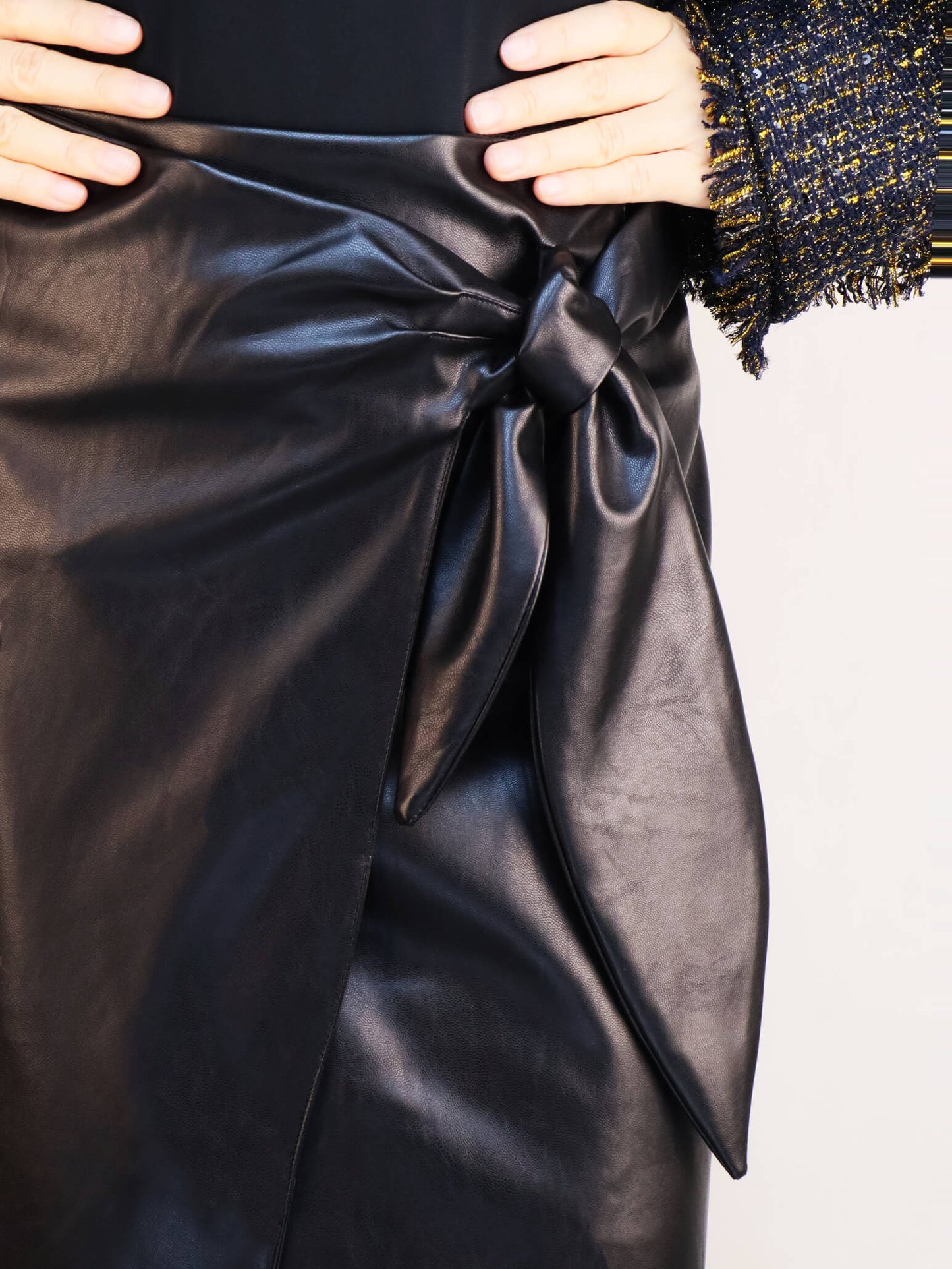 leather wrap skirt 