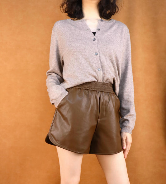 Leather Shorts for Women | Brown