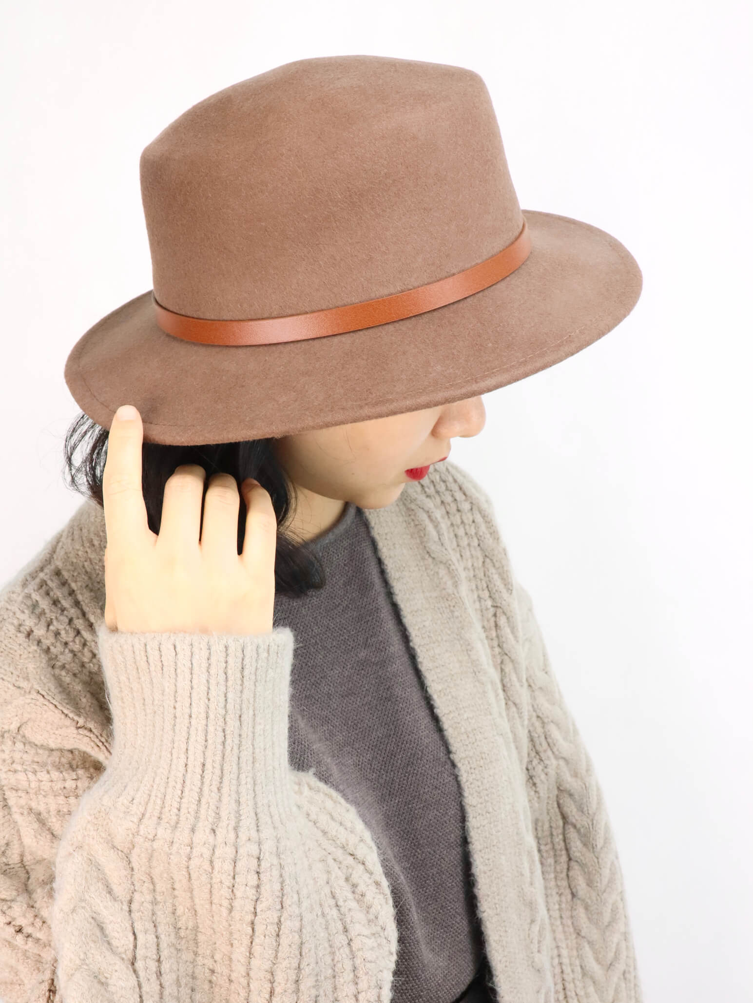 100% Wool Fedora Hat with belt buckle