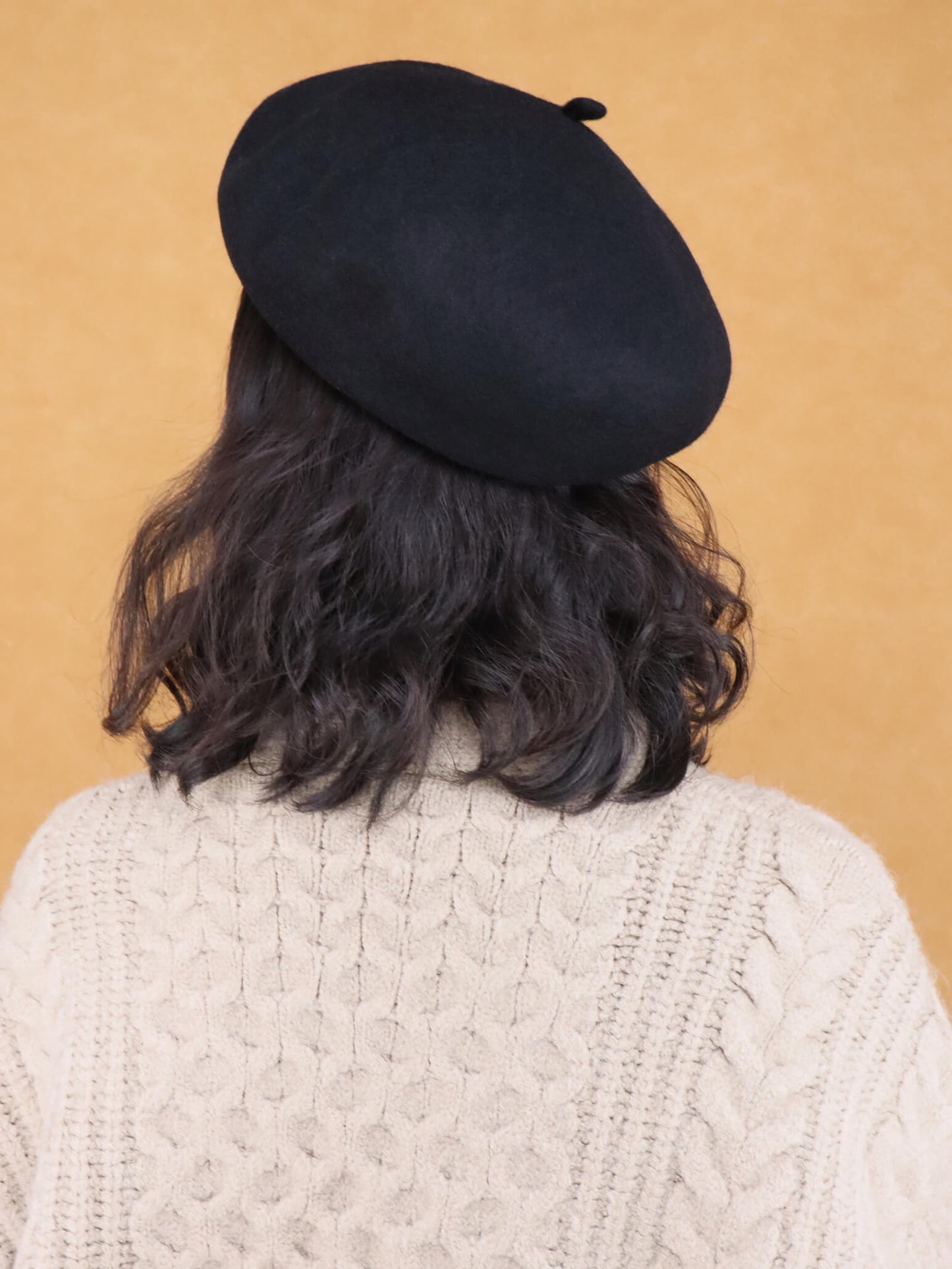 wool solid beret hat