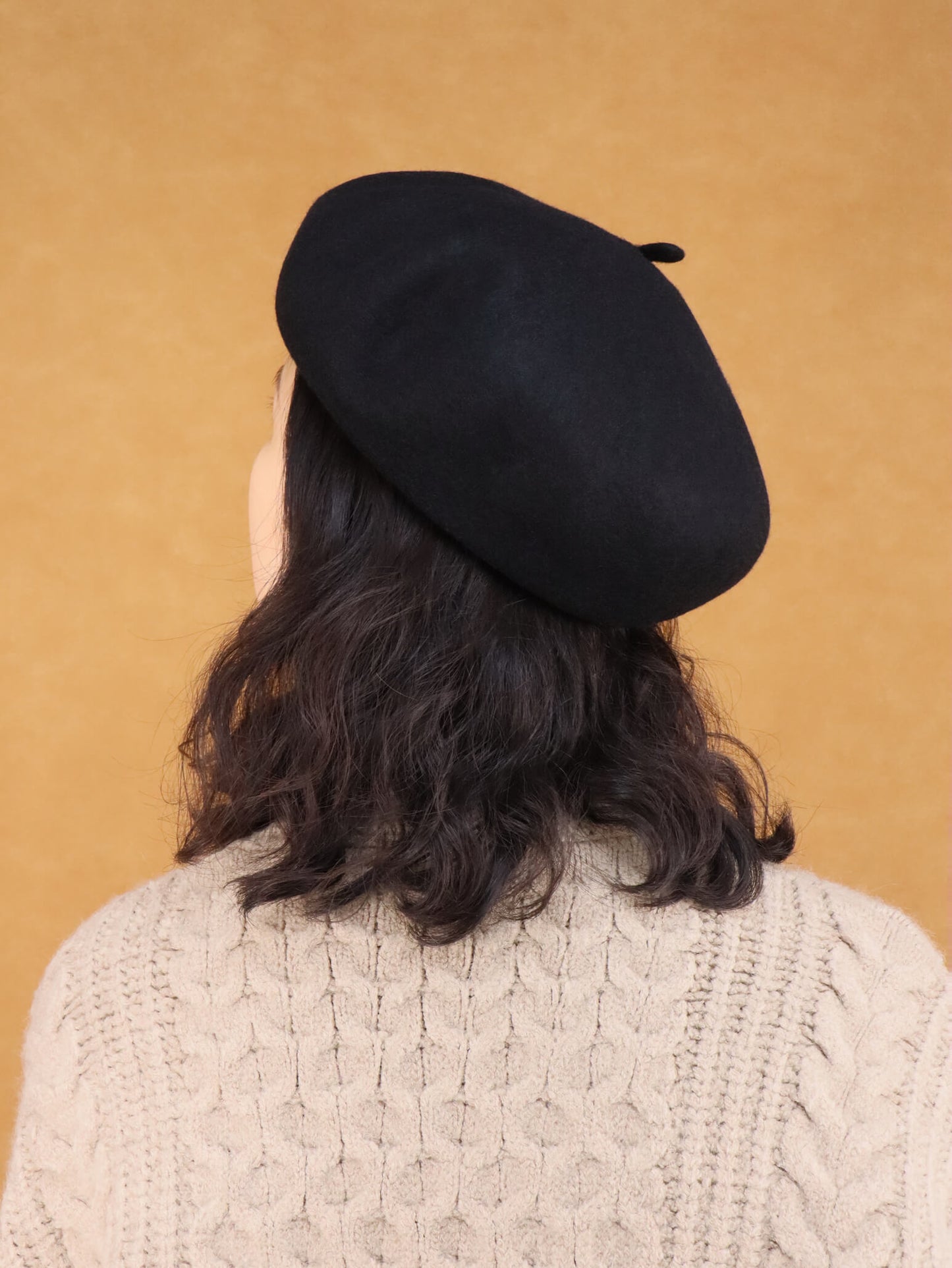 wool solid beret hat