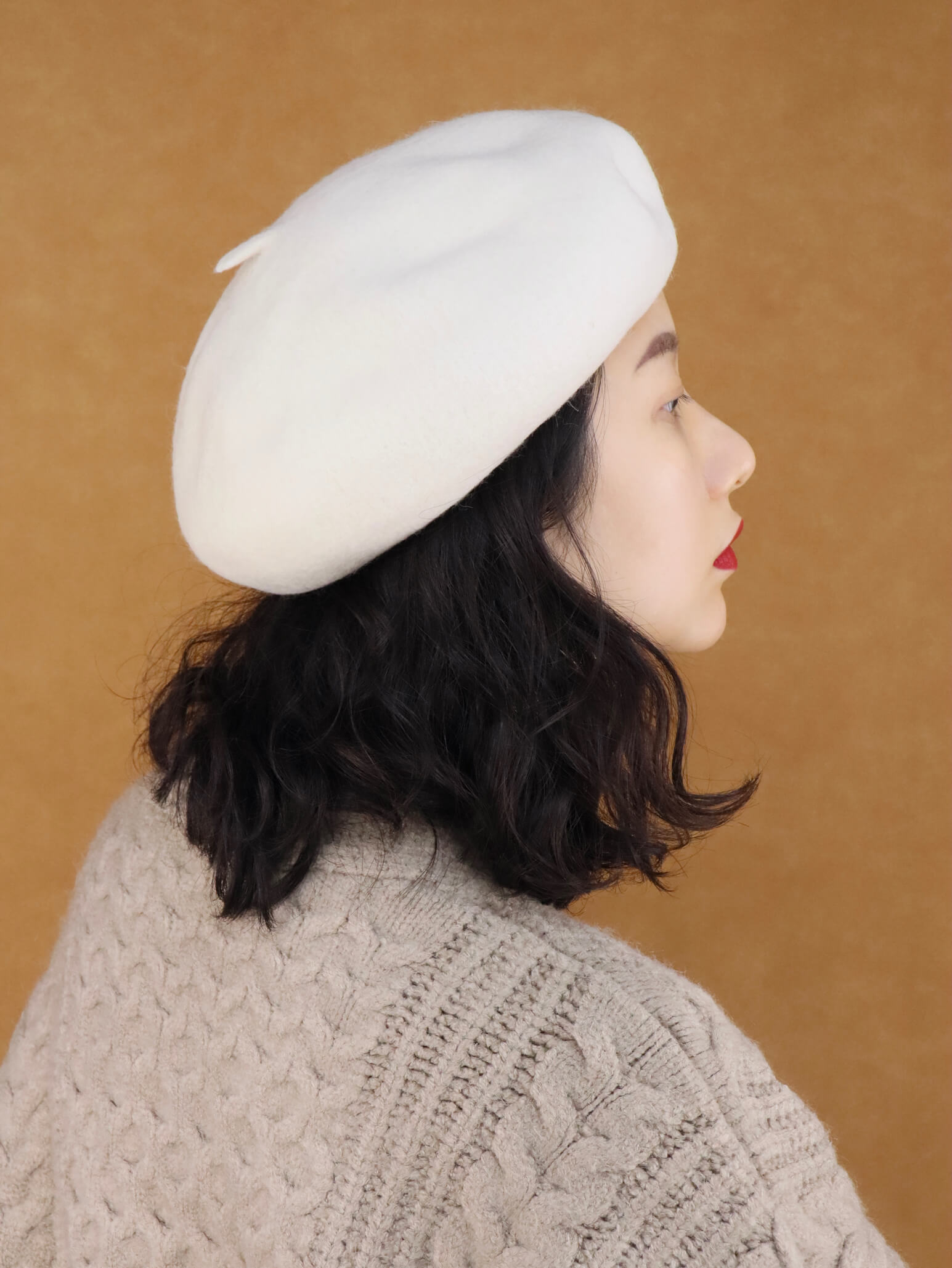 Wool Solid Beret Hat