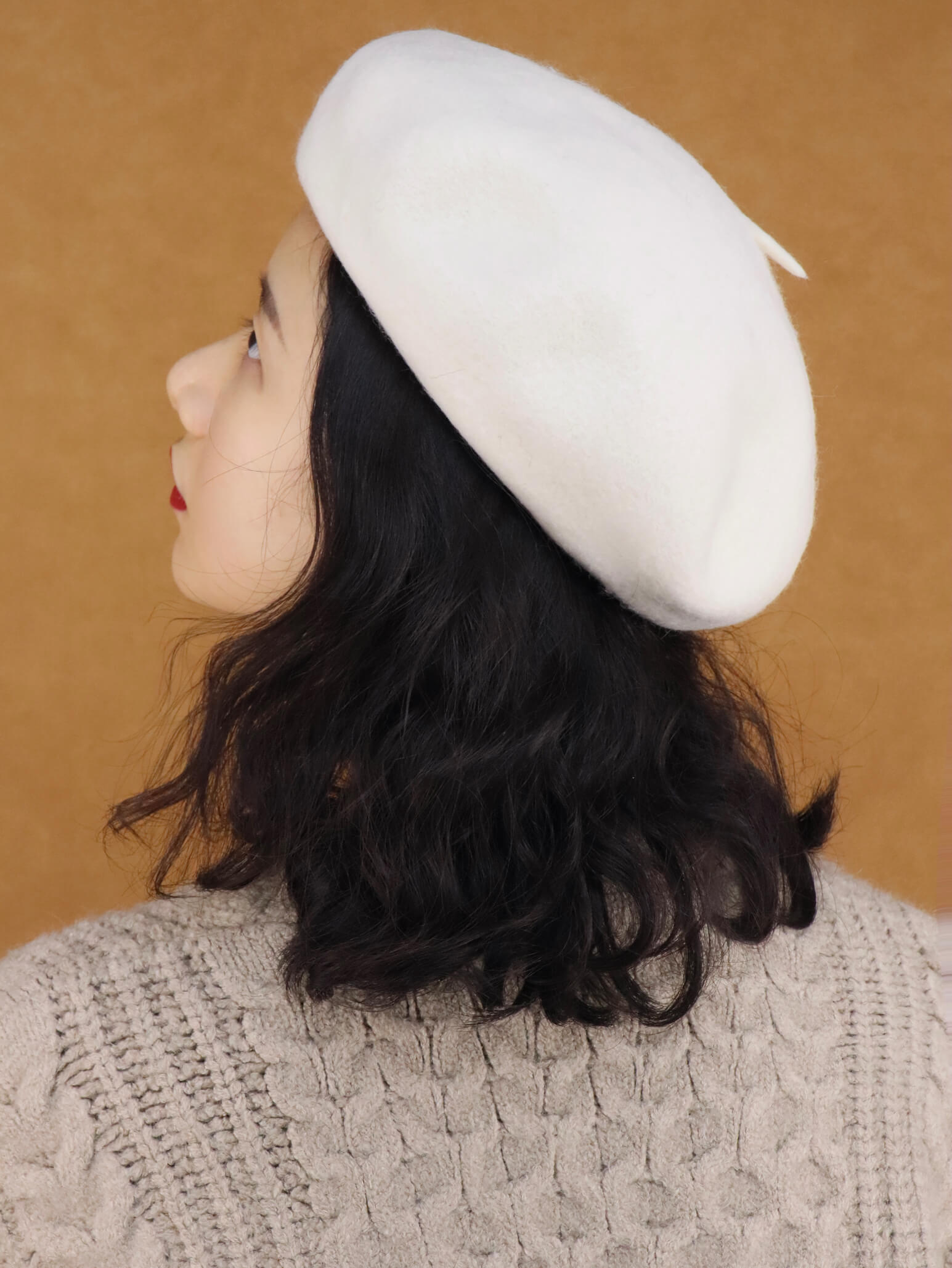 Wool Solid Beret Hat