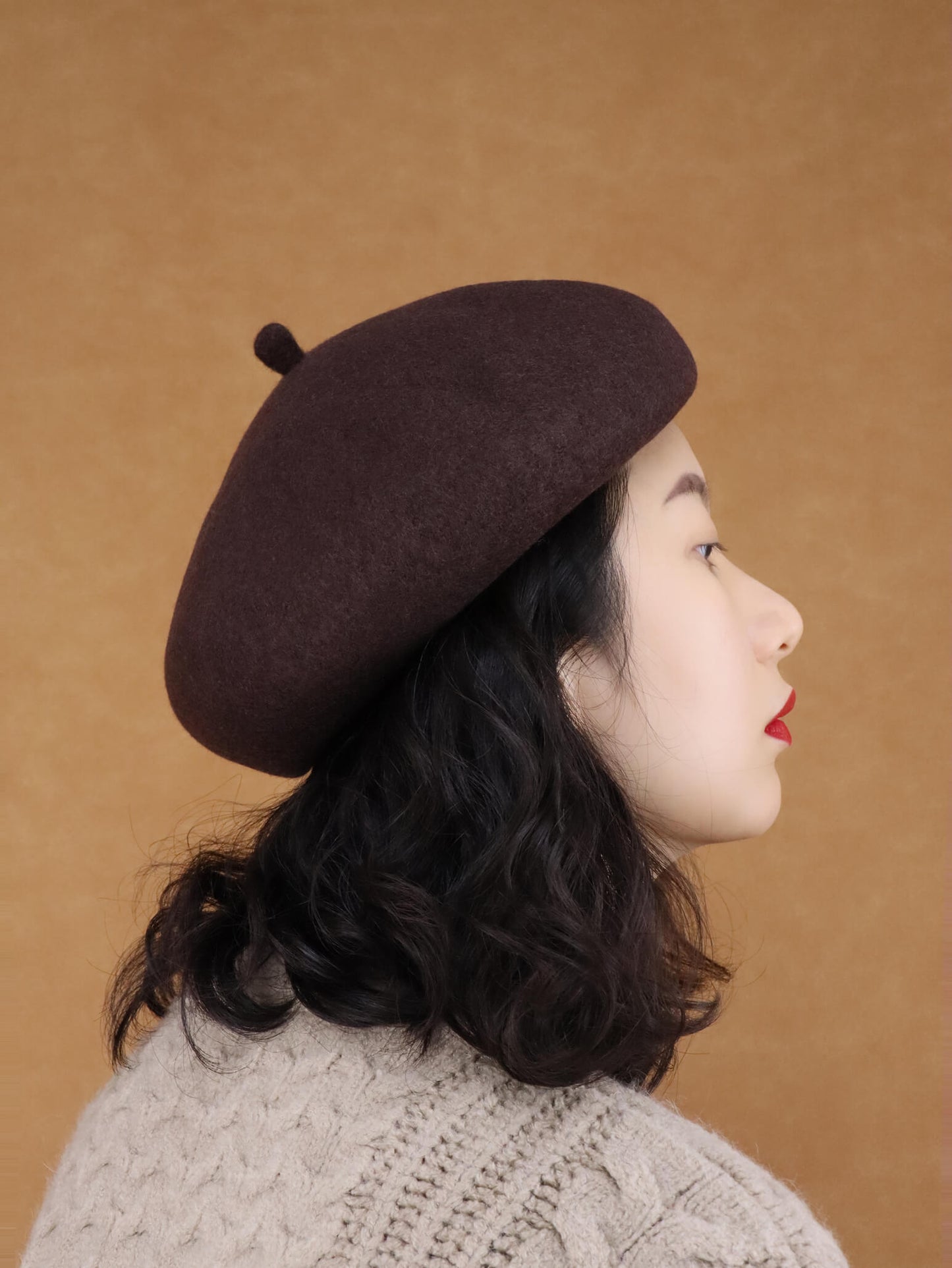 Wool Solid Beret Hat