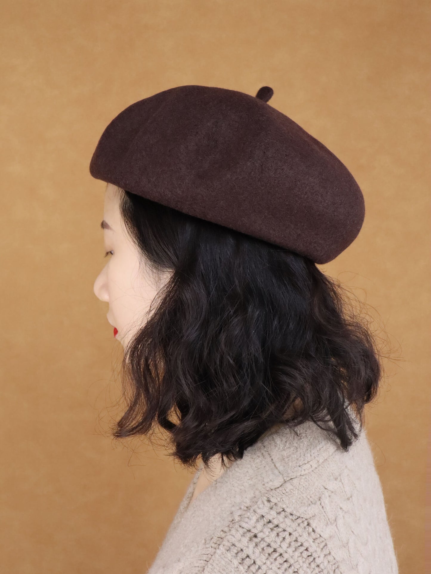 Wool Solid Beret Hat