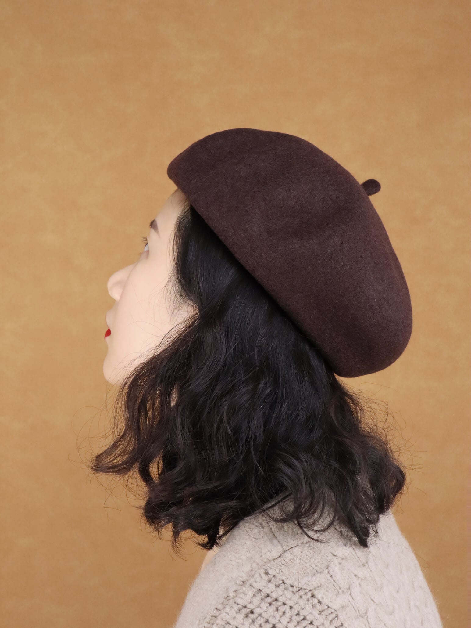 Wool Solid Beret Hat