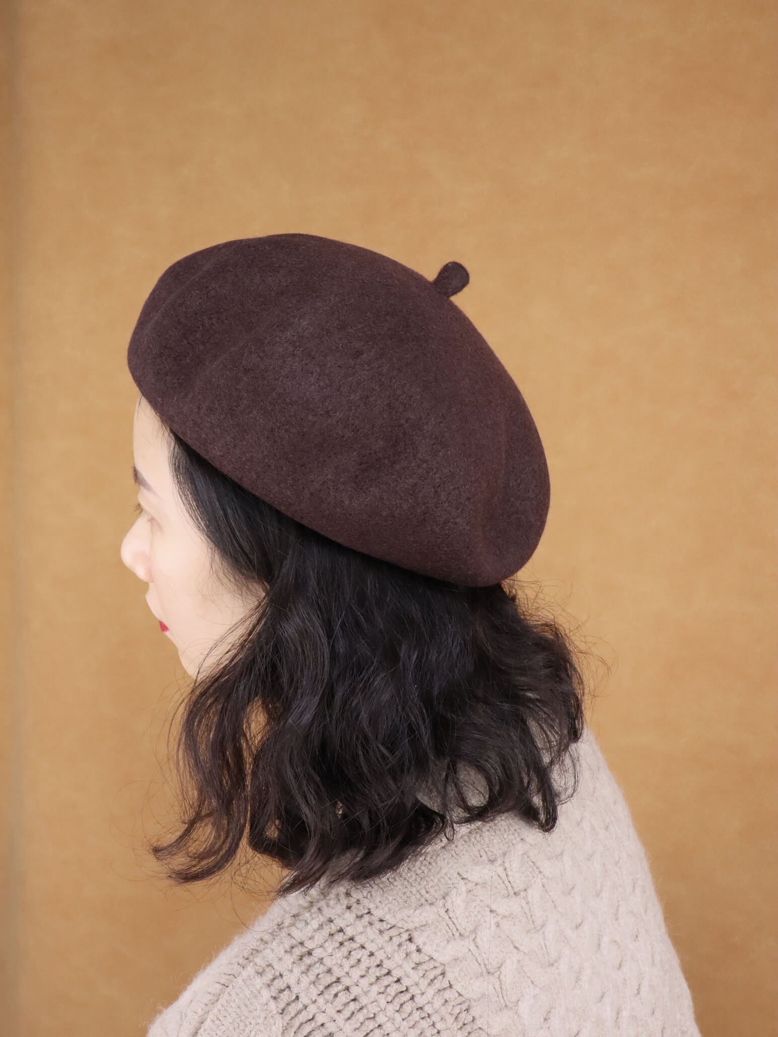 Wool Solid Beret Hat