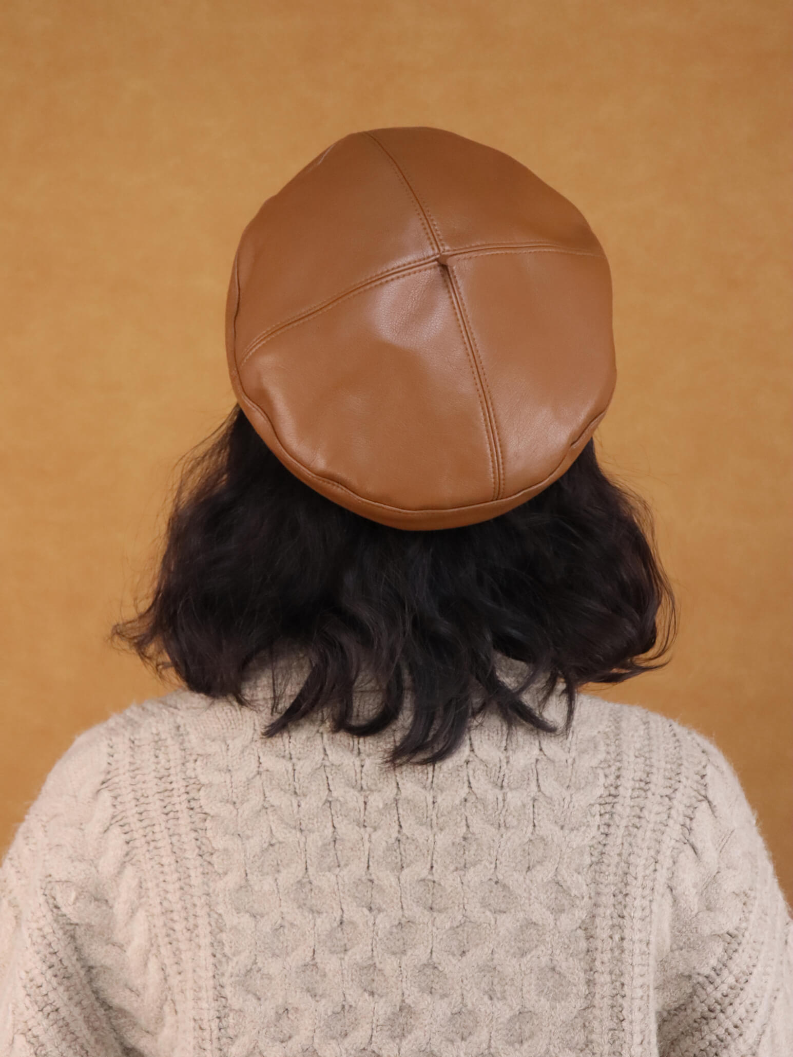 Leather PU Beret Hat